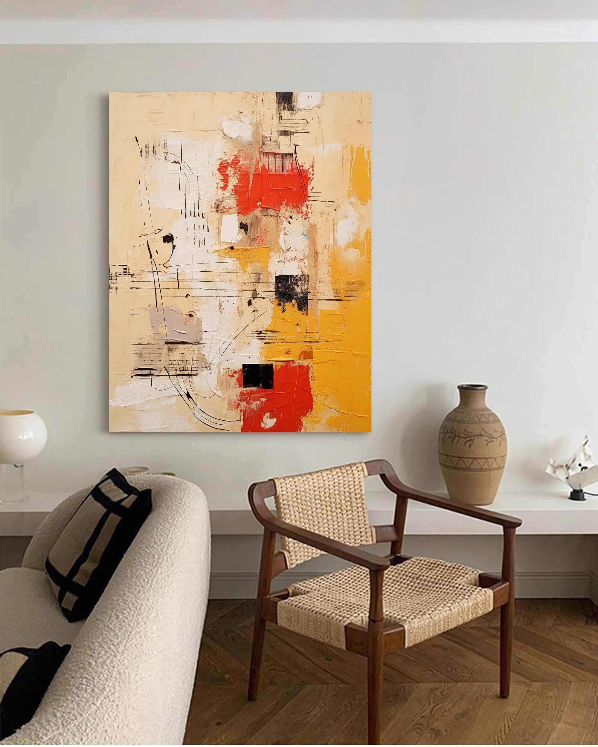 Wallart Bold Abstract Geometric Brushstrokes