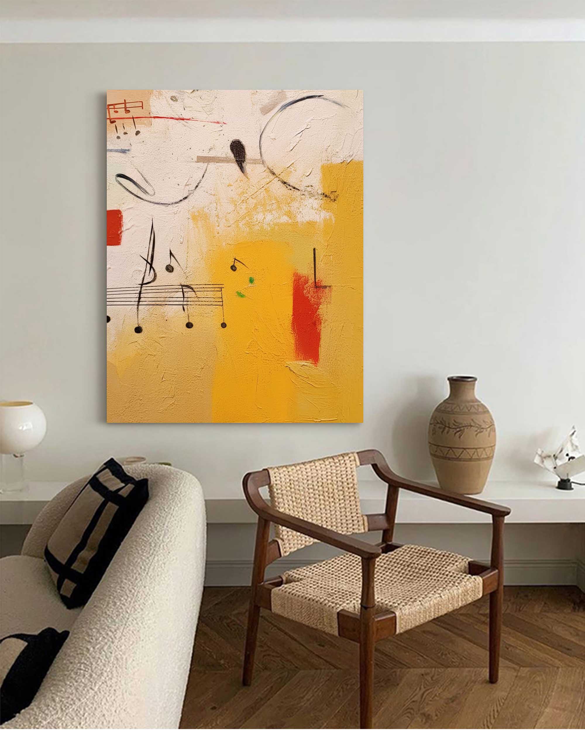 Wallart Abstract Rhythms in Yellow and Red
