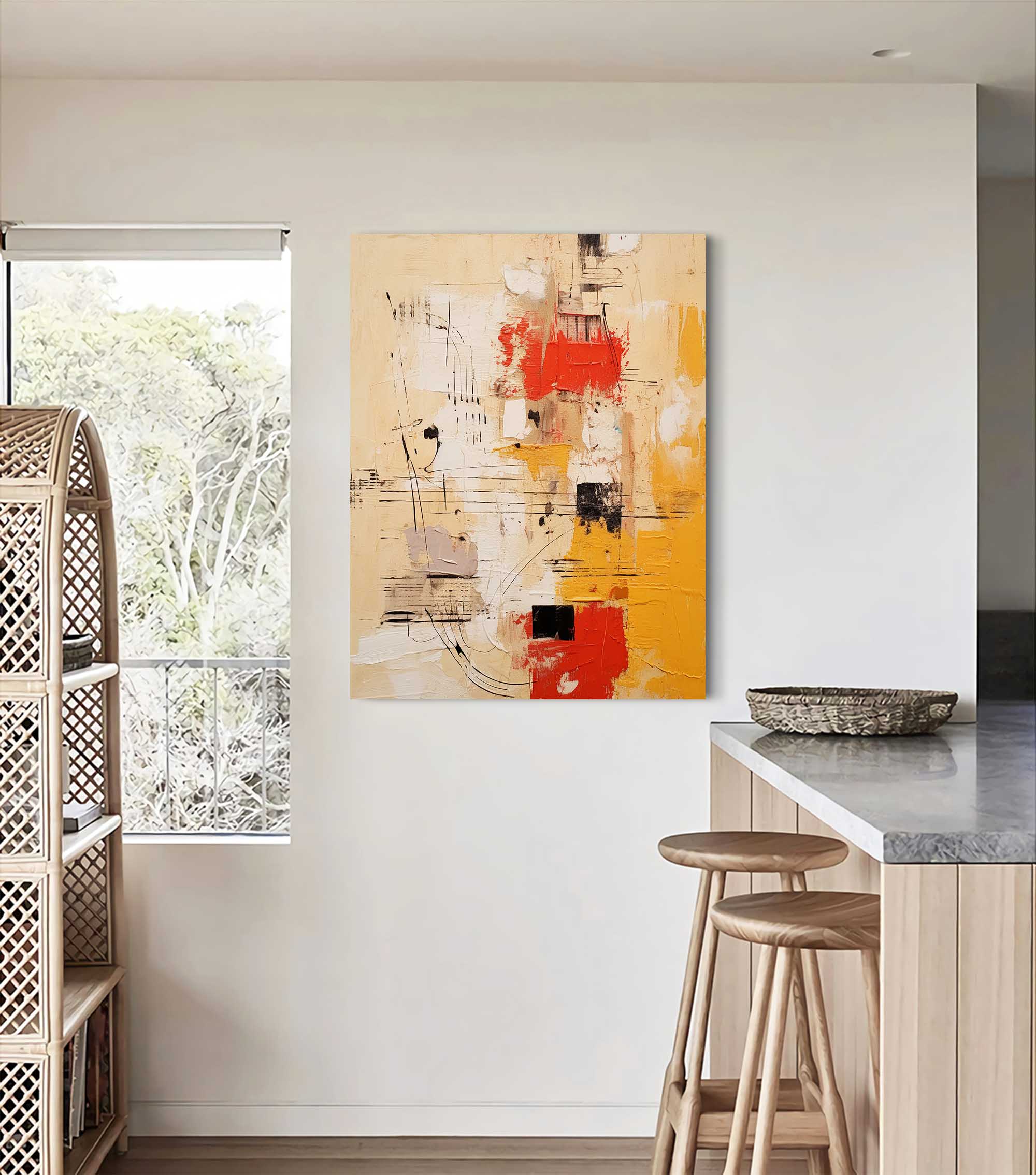 Wallart Bold Abstract Geometric Brushstrokes