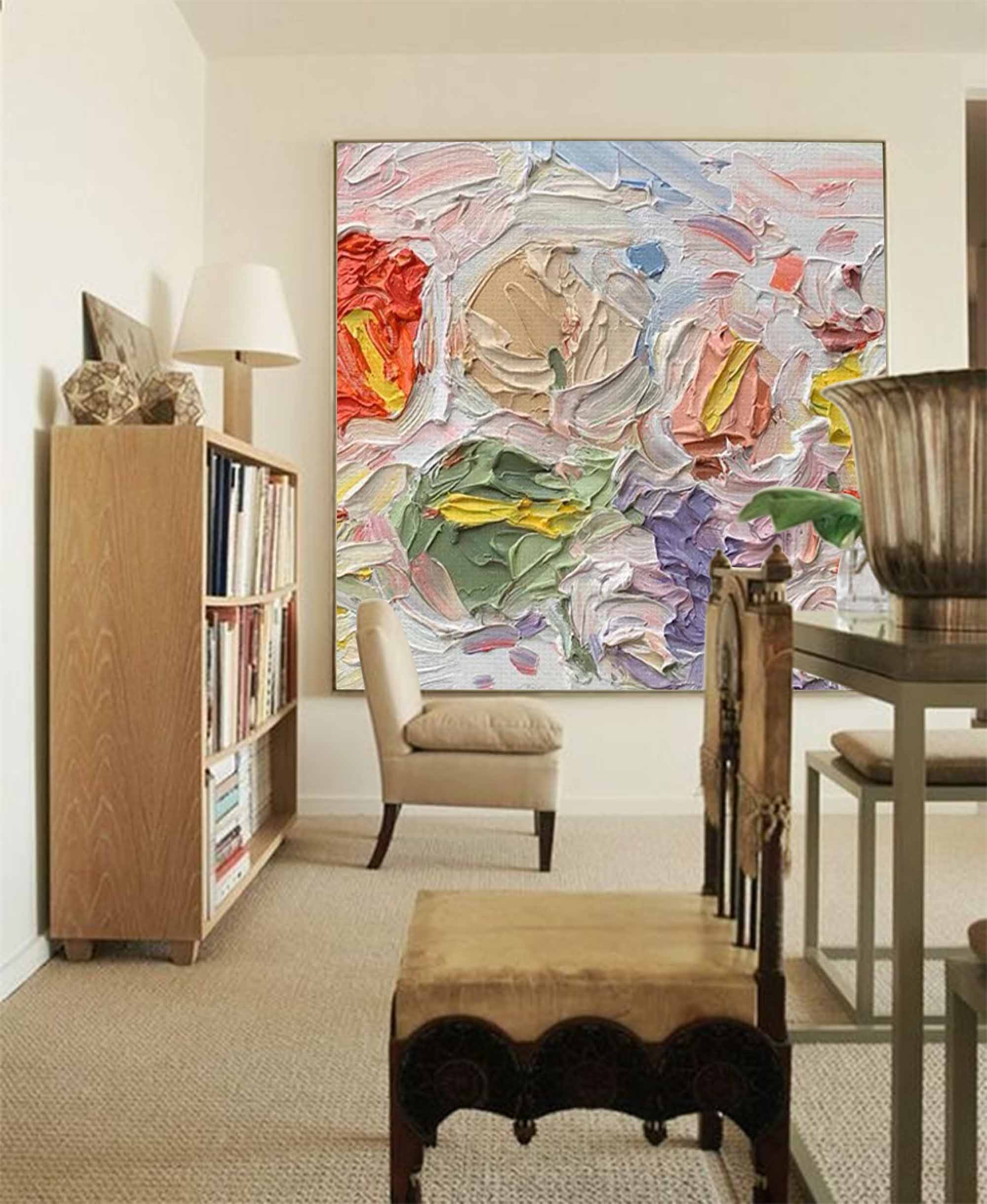 Wallart Vibrant Floral Abstract Oil Art