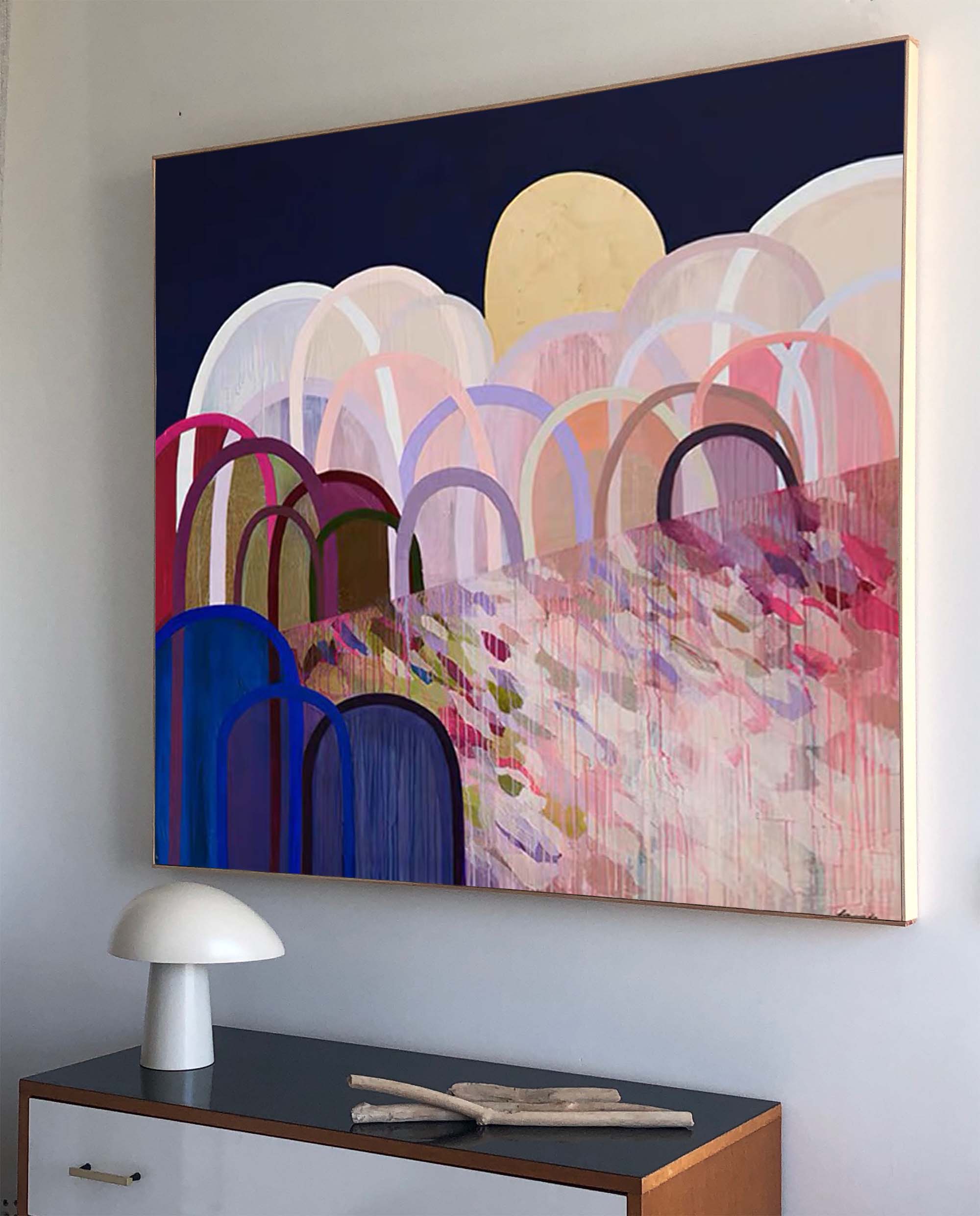 Wallart Moonlit Arches Abstract Landscape Art