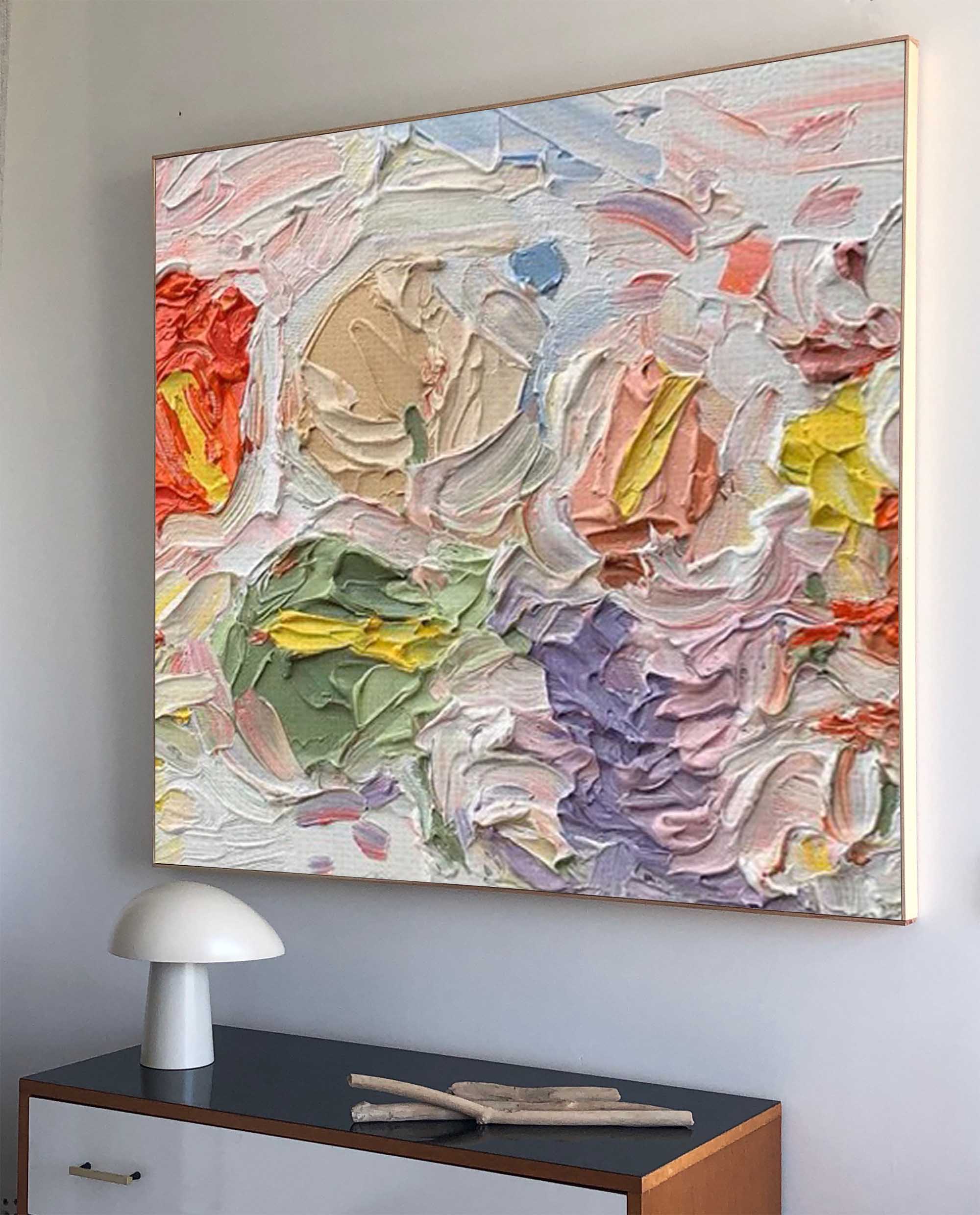Wallart Vibrant Floral Abstract Oil Art