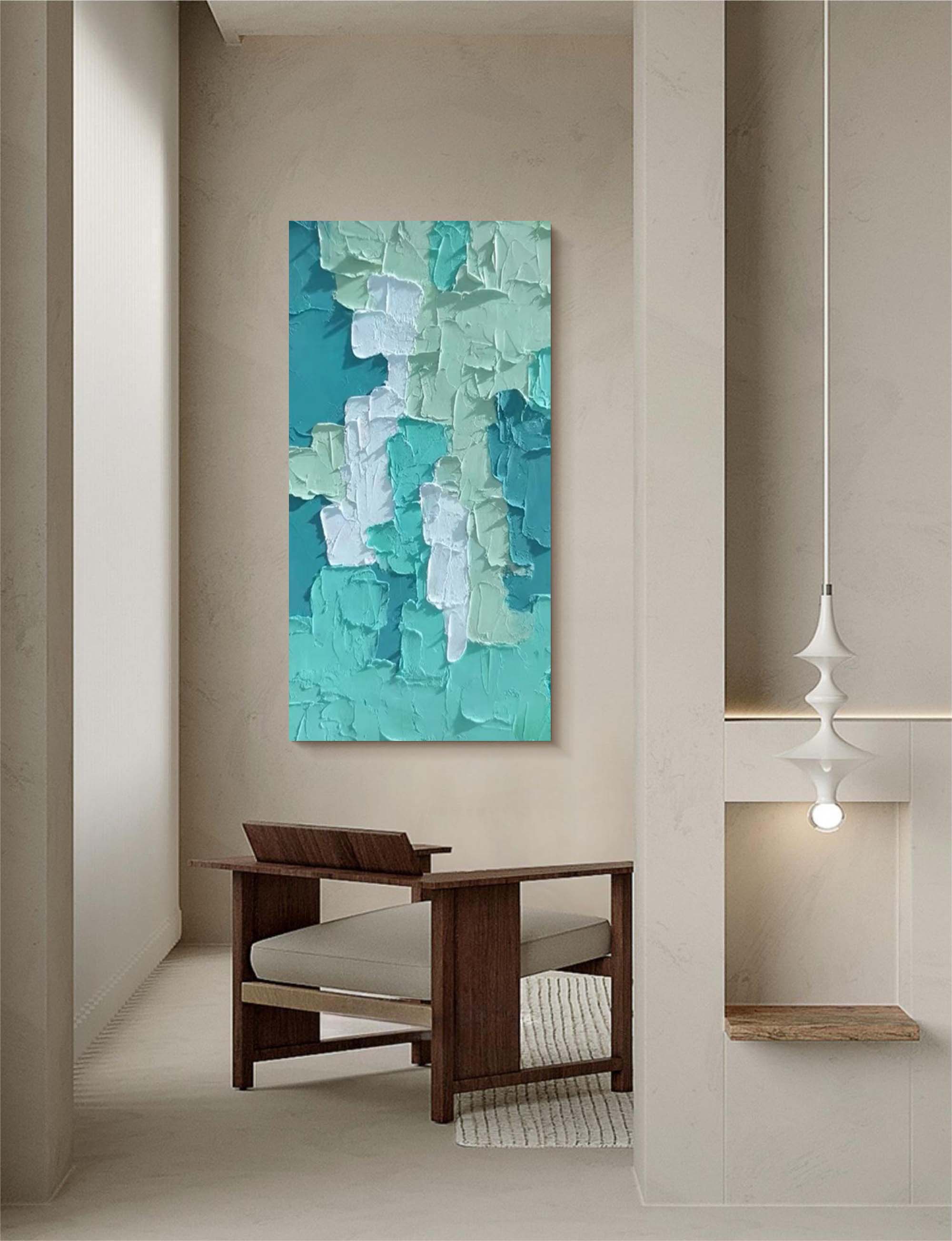 Wallart Textured Layers: Abstract Teal Dream