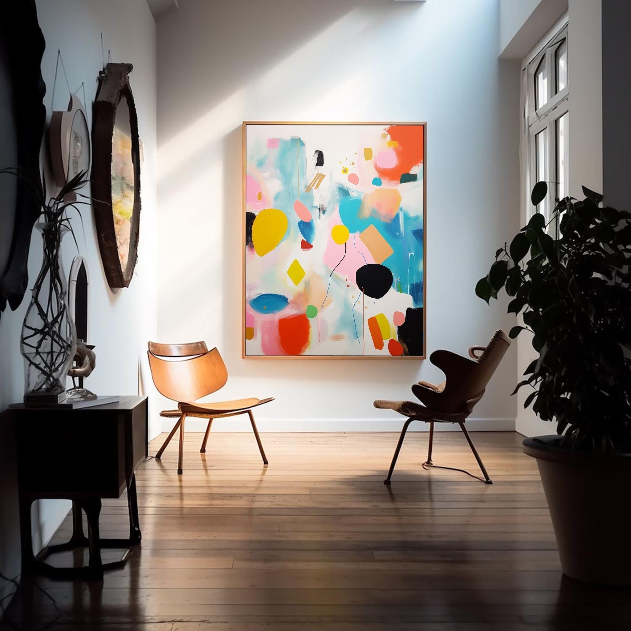 Wallart Playful Geometric Abstract Art