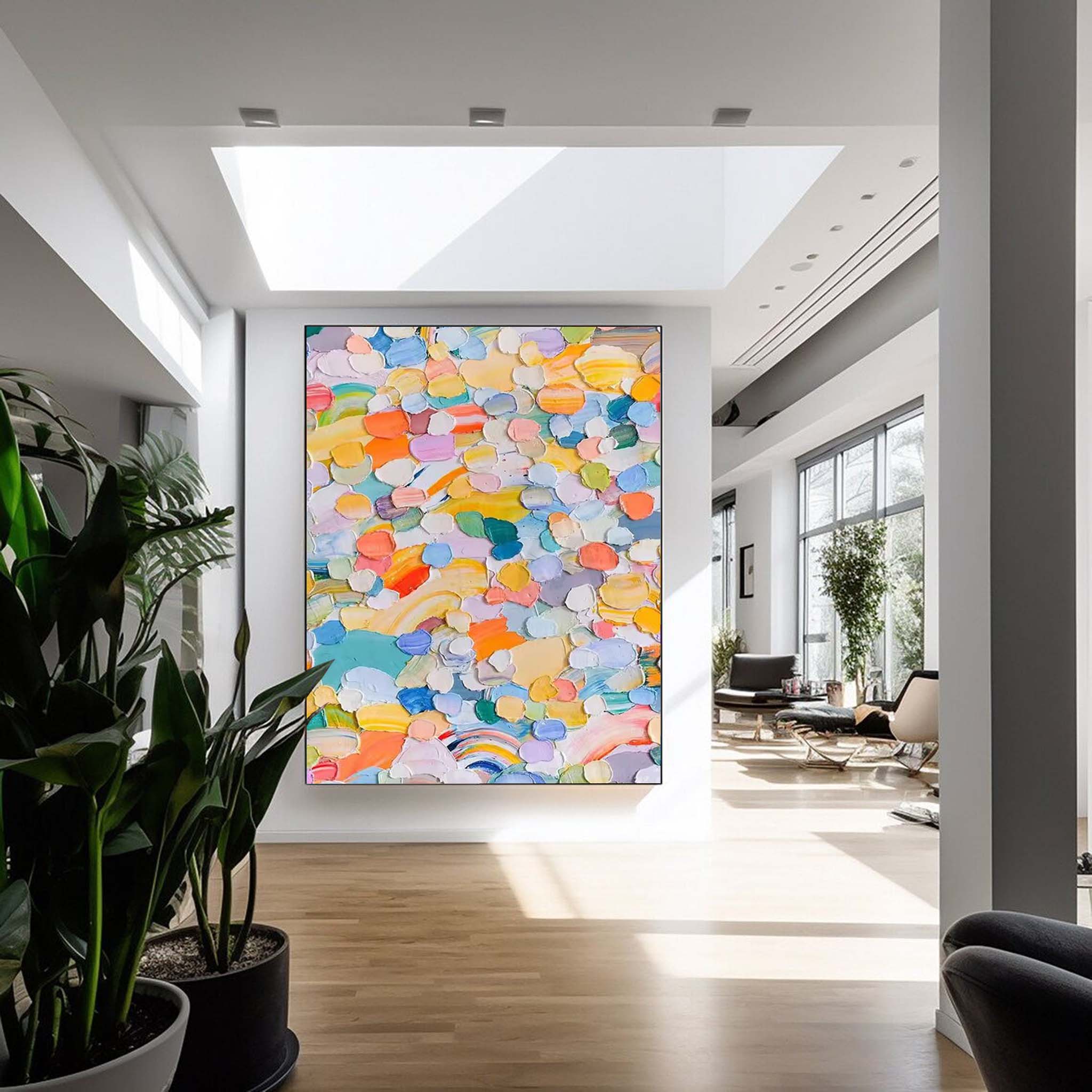 Wallart Colorful Burst Textured Abstract Art