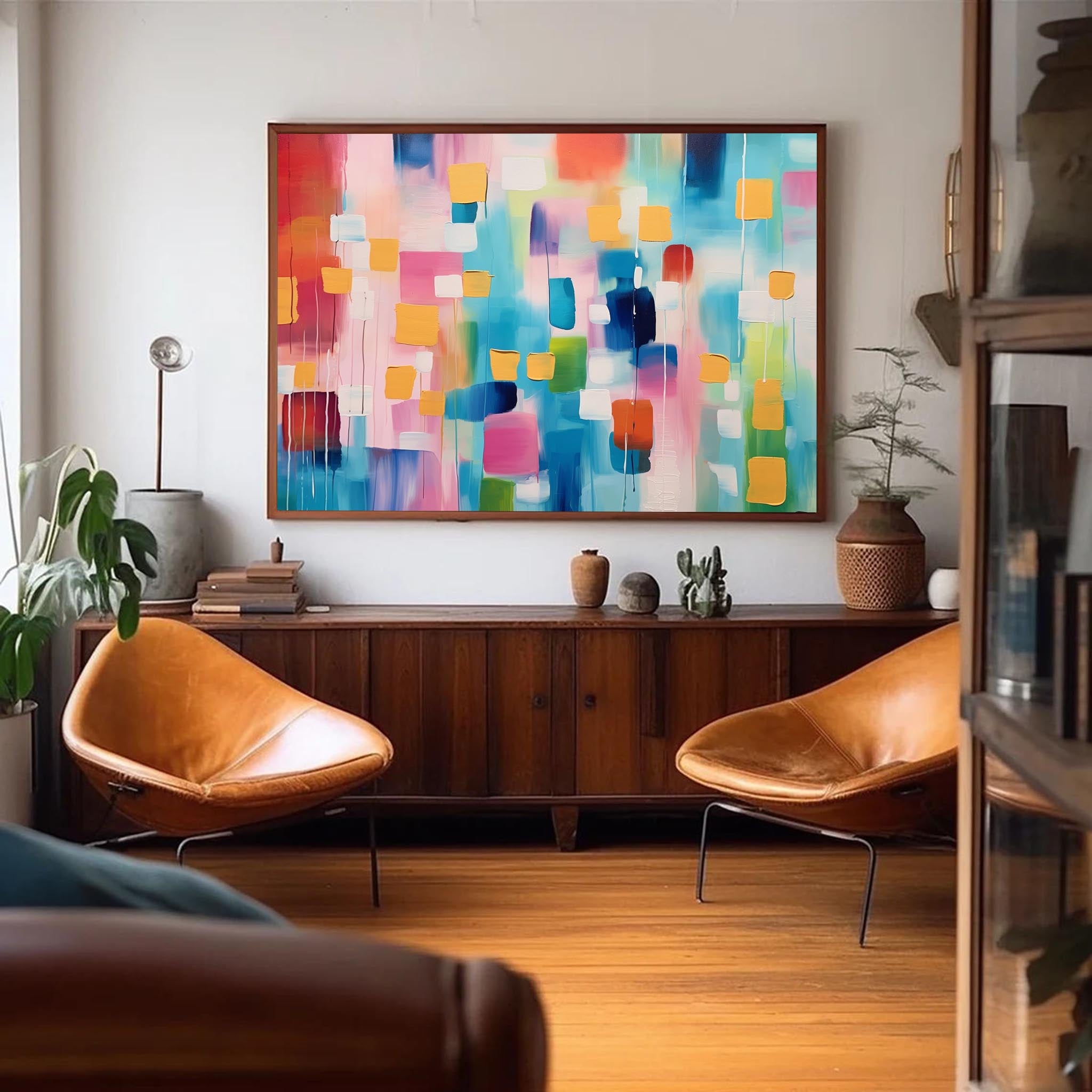 Wallart Geometric Abstract Color Block Art