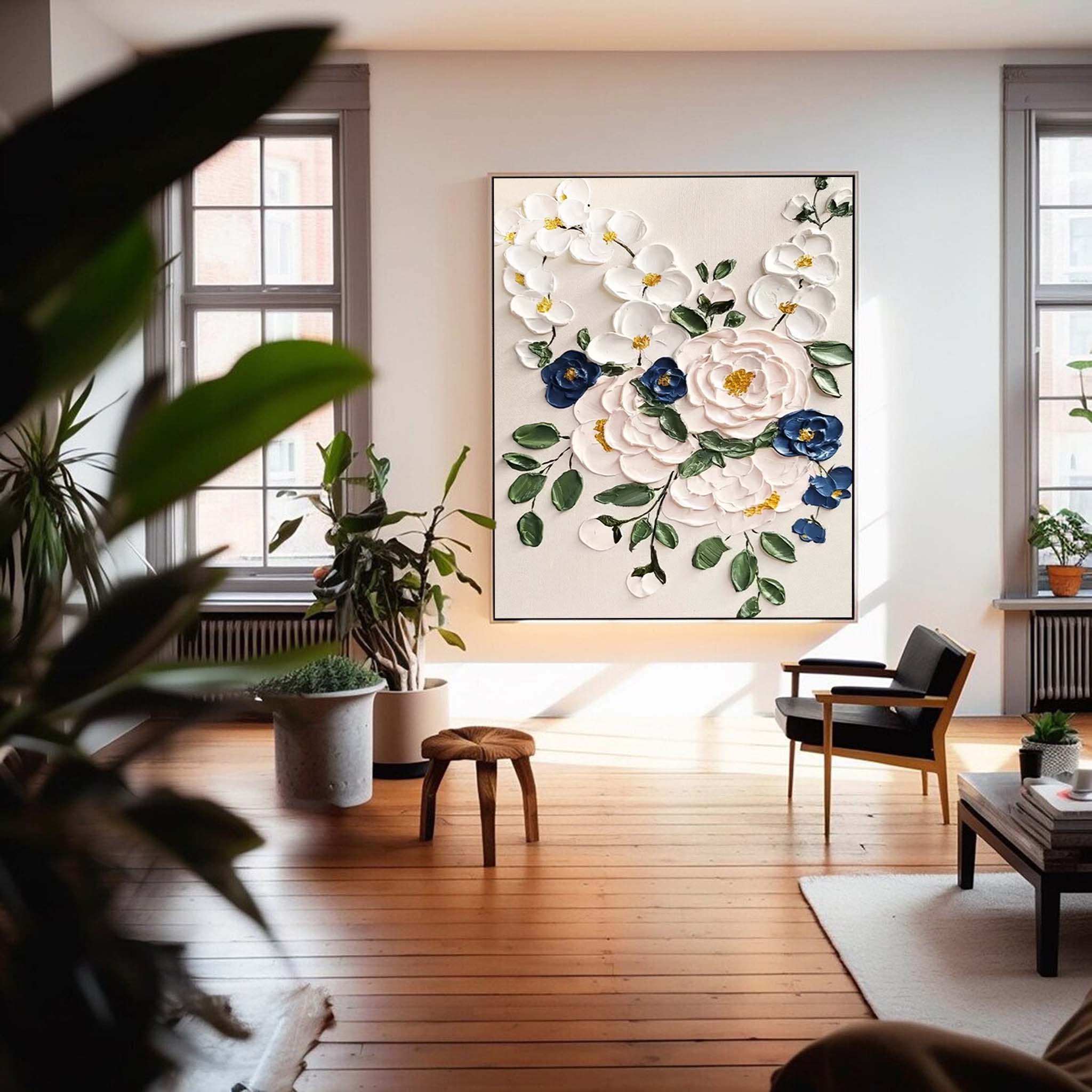 Wallart Elegant 3D Floral Canvas Art