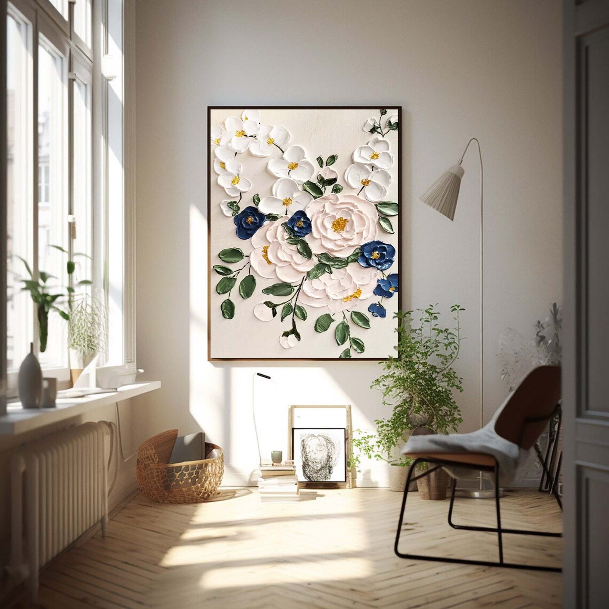 Wallart Elegant 3D Floral Canvas Art