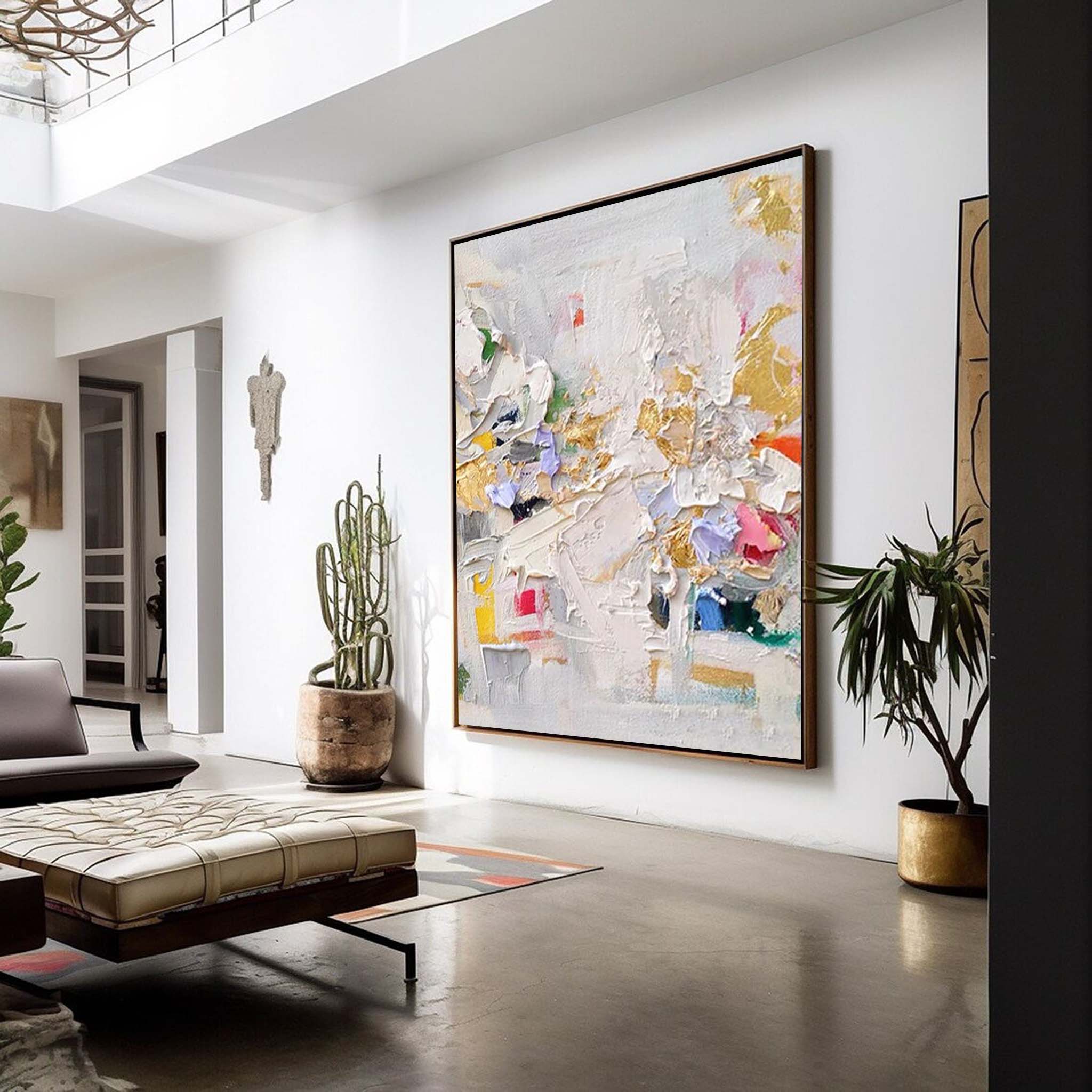 Wallart Elegant Textured Floral Abstract Canvas Art