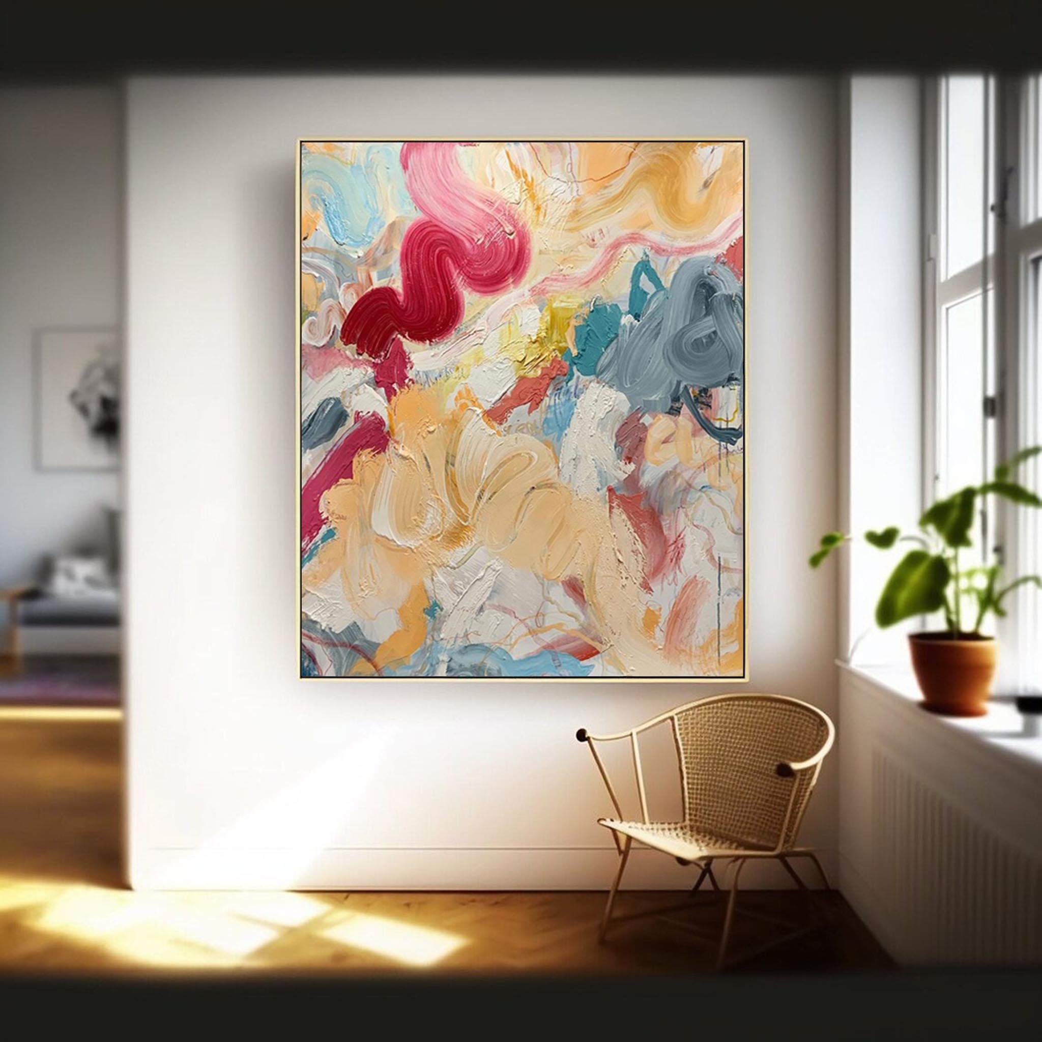 Wallart Whimsical Abstract Expressionist Canvas Art