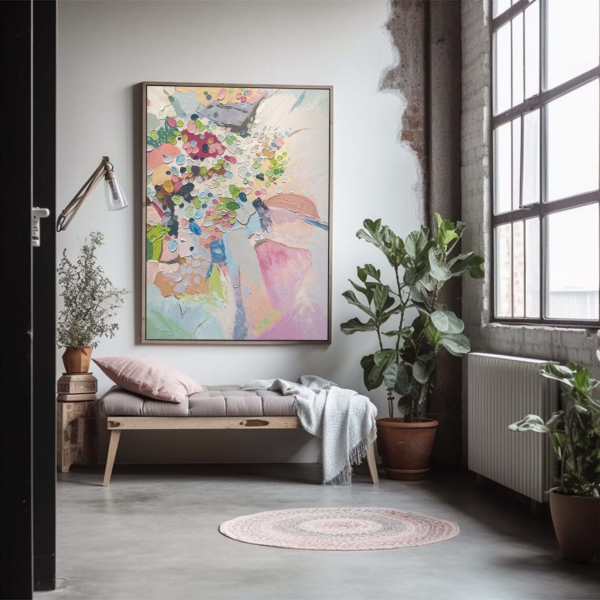 Wallart Pastel Dream Abstract Floral Textured Canvas Art