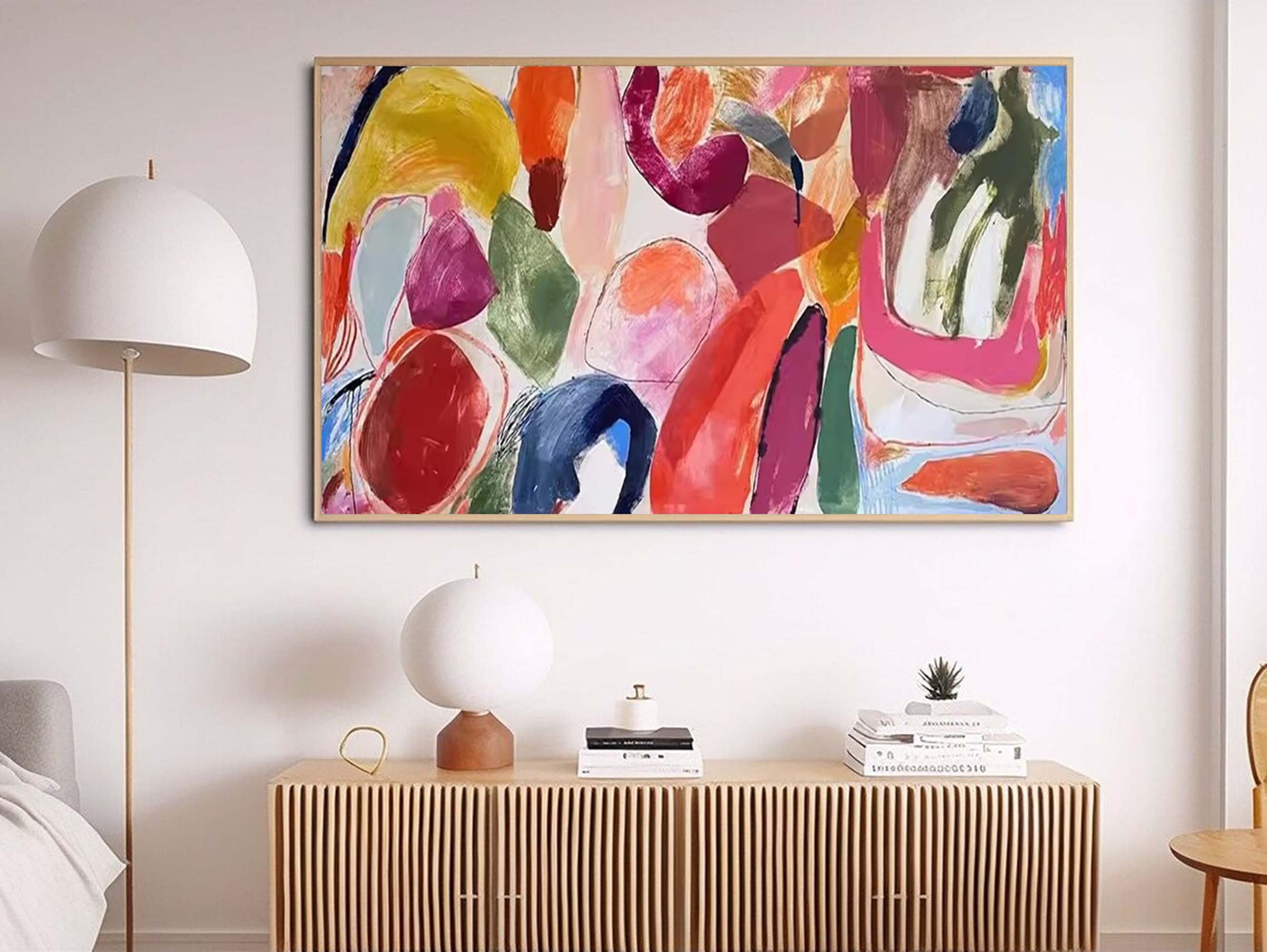 Wallart Vibrant Organic Shapes Abstract Art