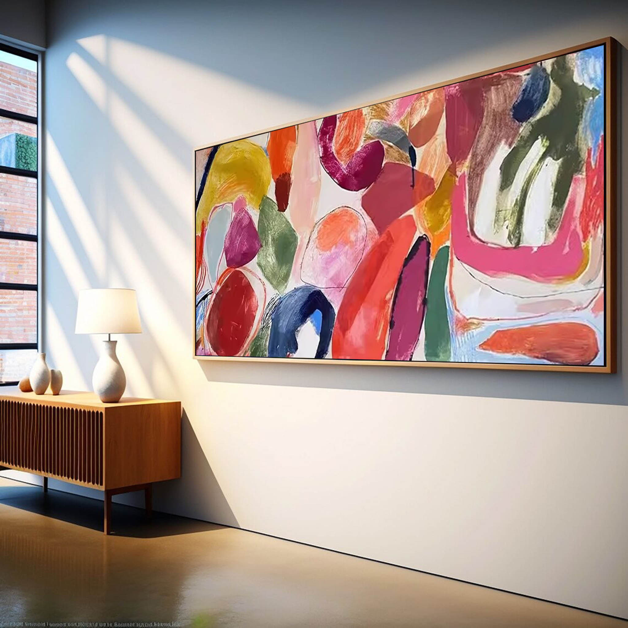 Wallart Vibrant Organic Shapes Abstract Art