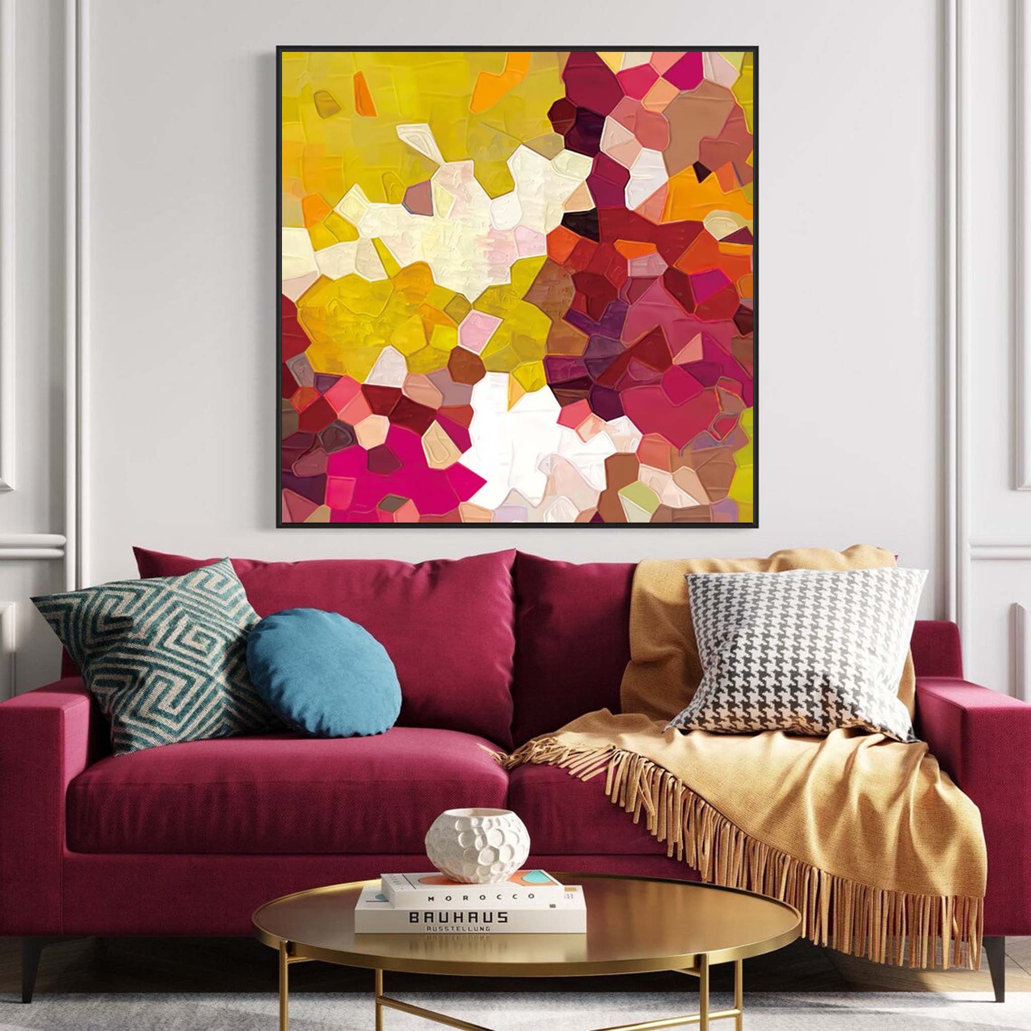 Wallart Warm Geometry Textured Abstract Art
