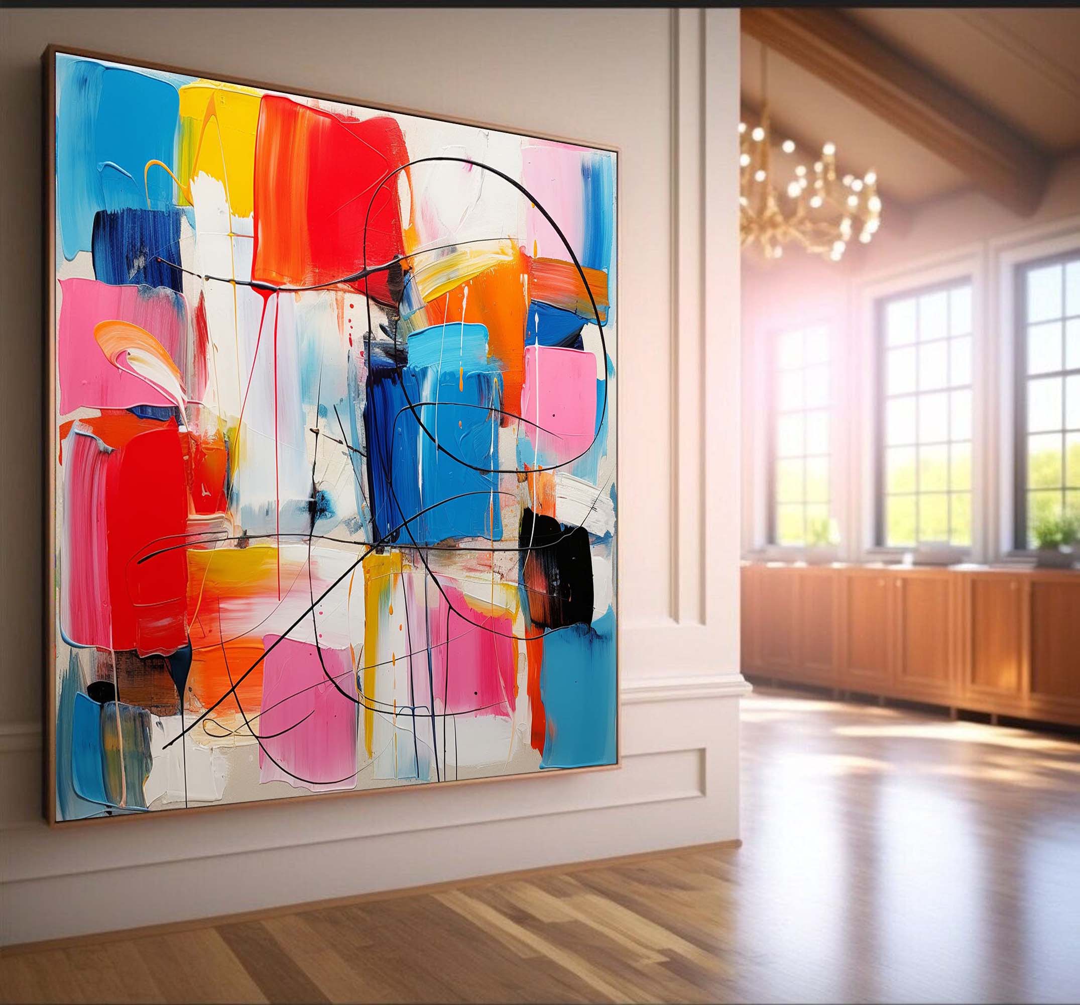 Wallart Vibrant Abstract Canvas Art