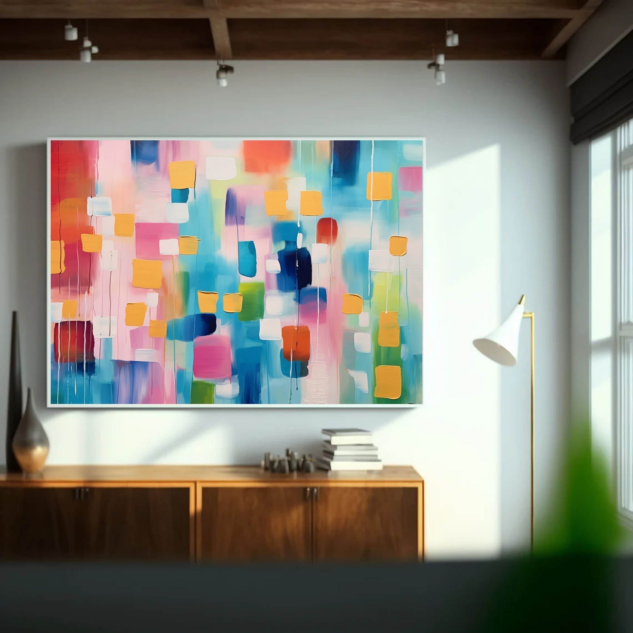 Wallart Geometric Abstract Color Block Art