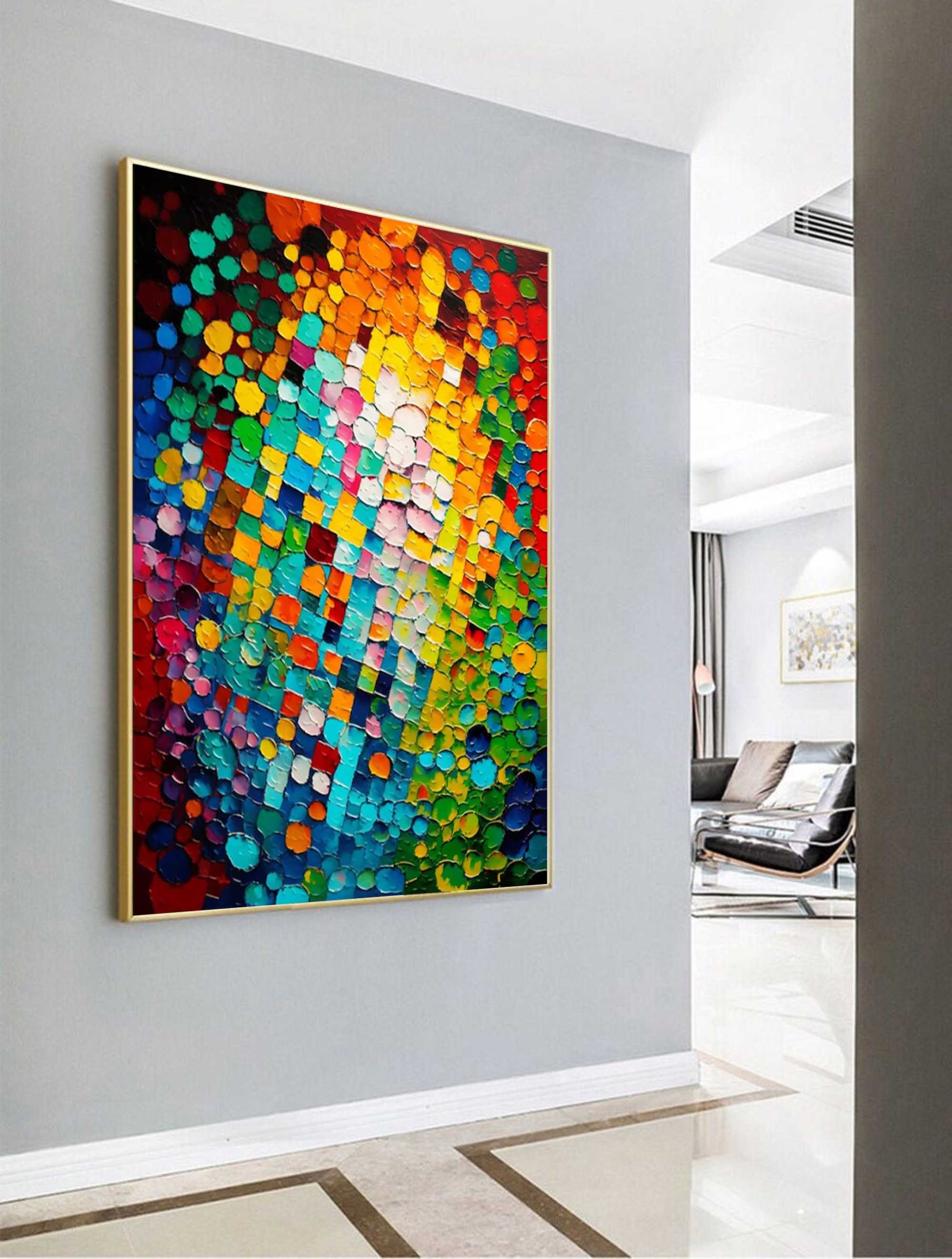 Wallart Vibrant Spectrum Textured Abstract Art