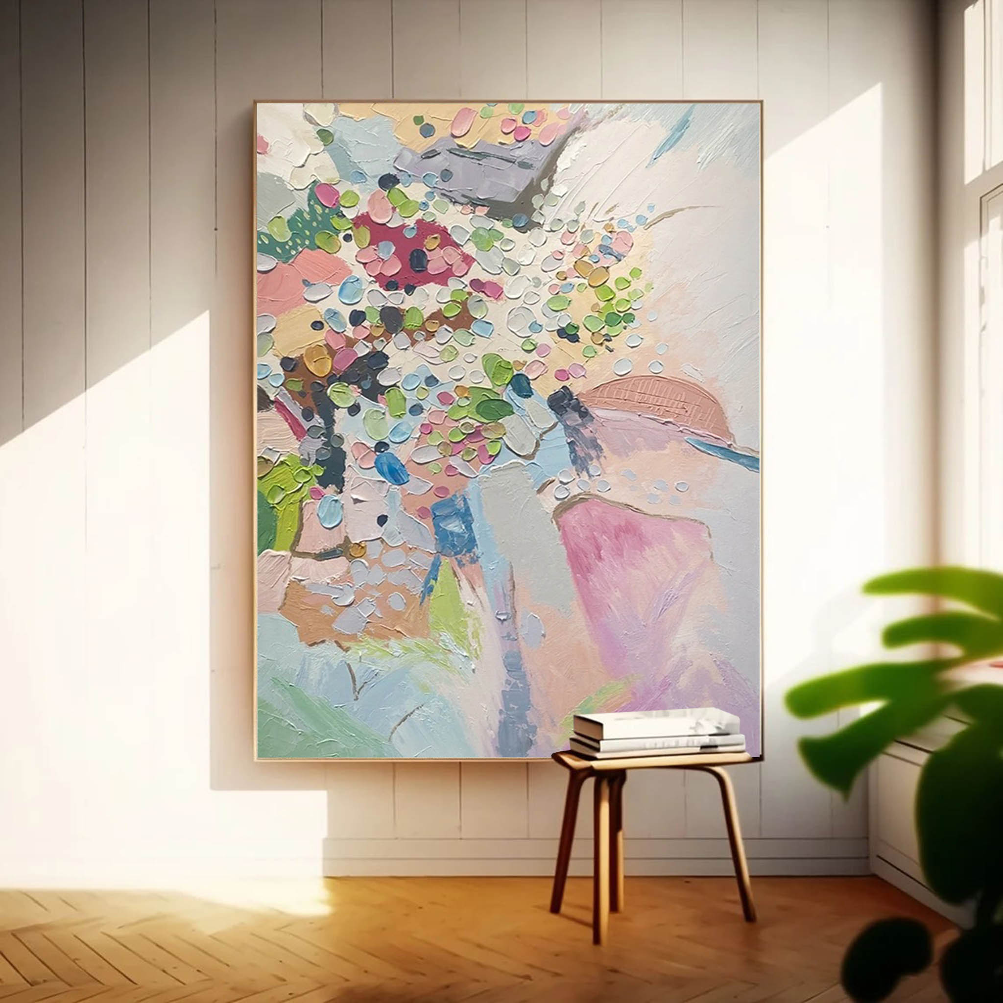 Wallart Pastel Dream Abstract Floral Textured Canvas Art