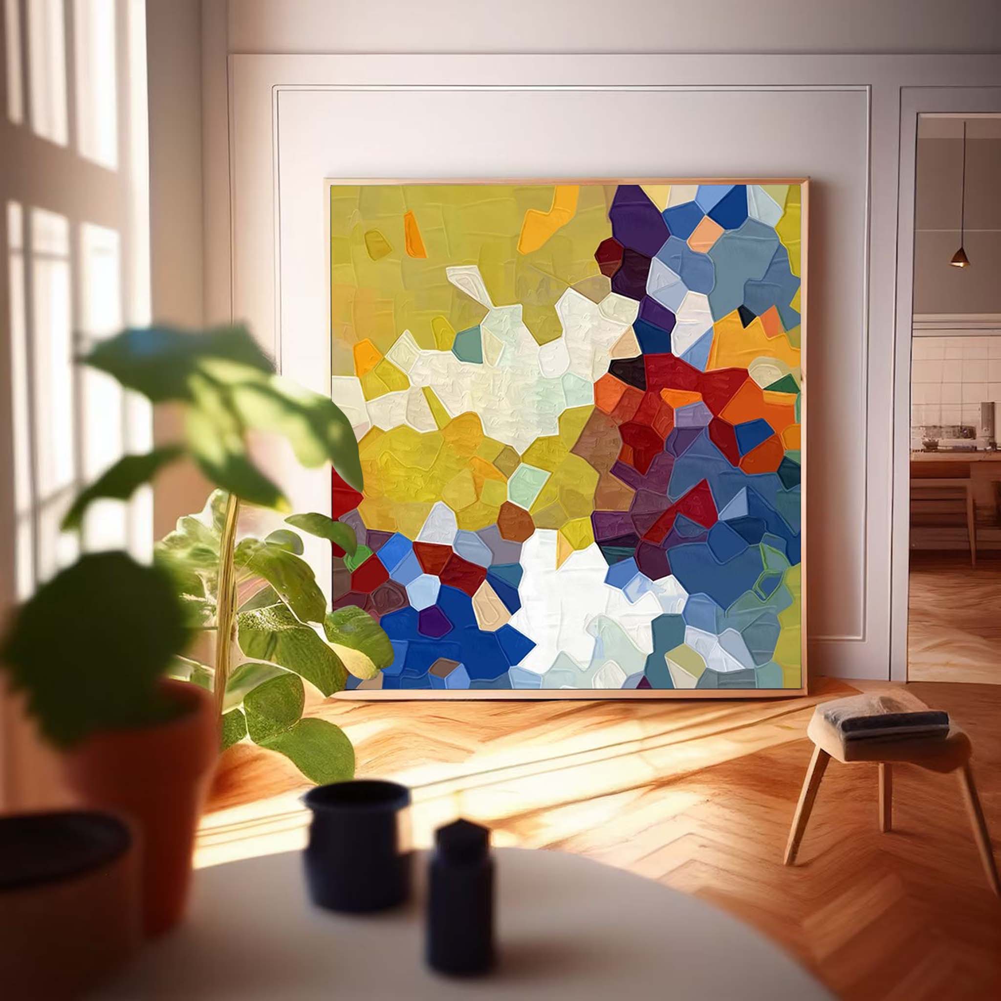 Wallart Vibrant Mosaic Textured Abstract Art
