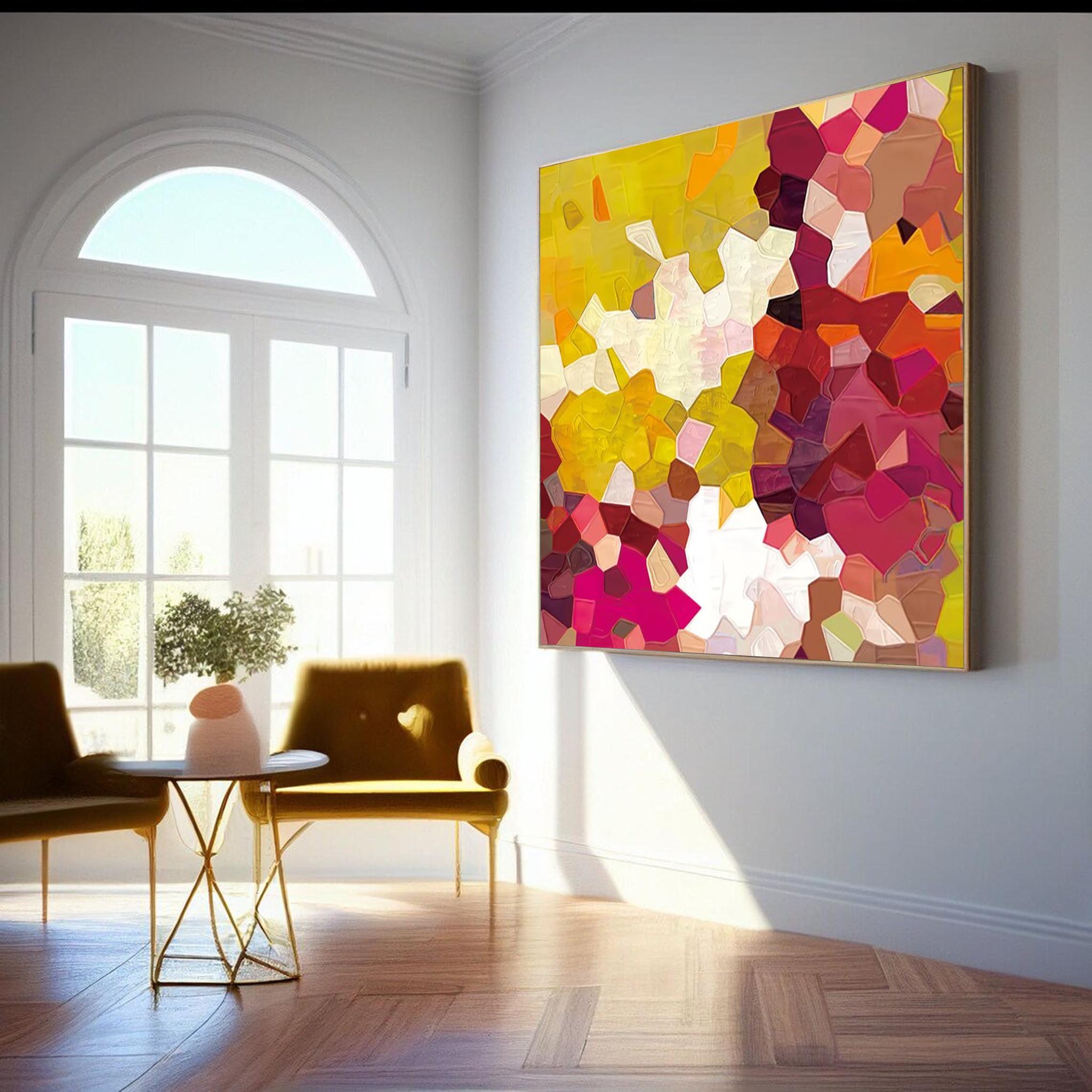 Wallart Warm Geometry Textured Abstract Art
