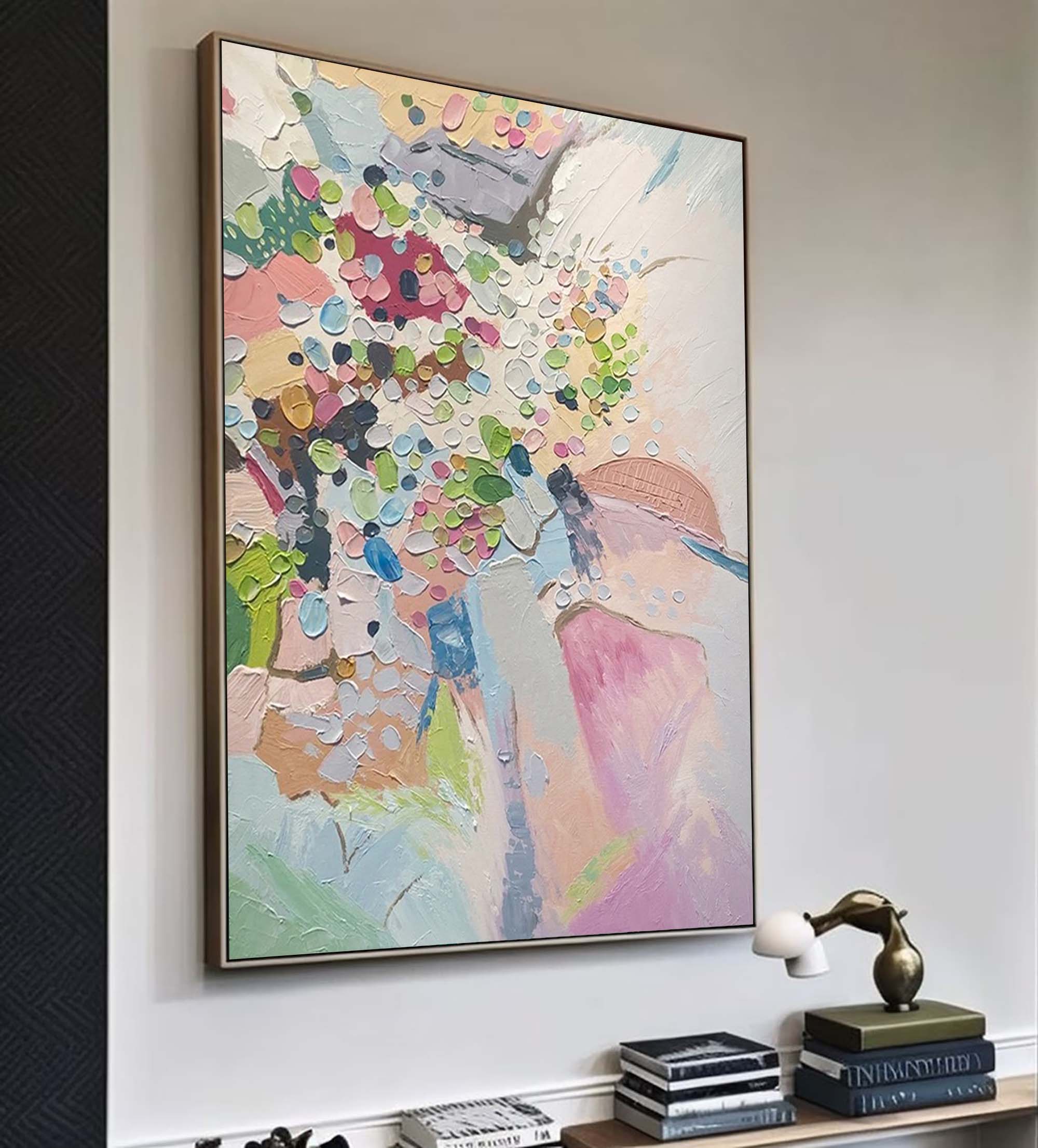 Wallart Pastel Dream Abstract Floral Textured Canvas Art