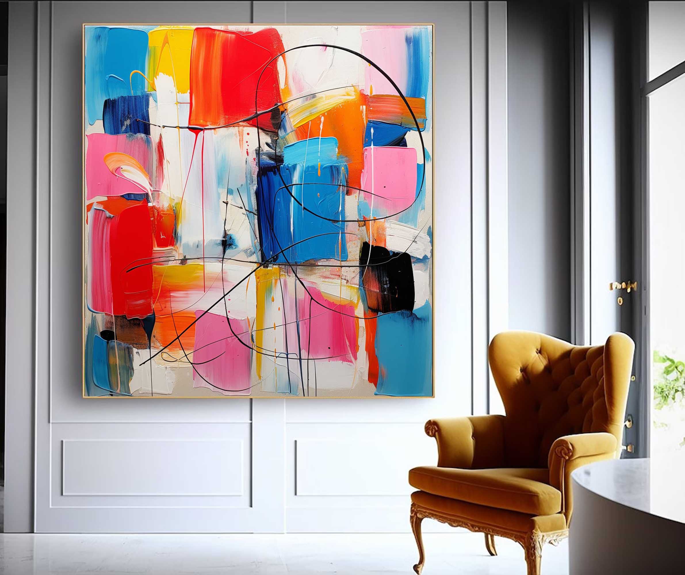 Wallart Vibrant Abstract Canvas Art