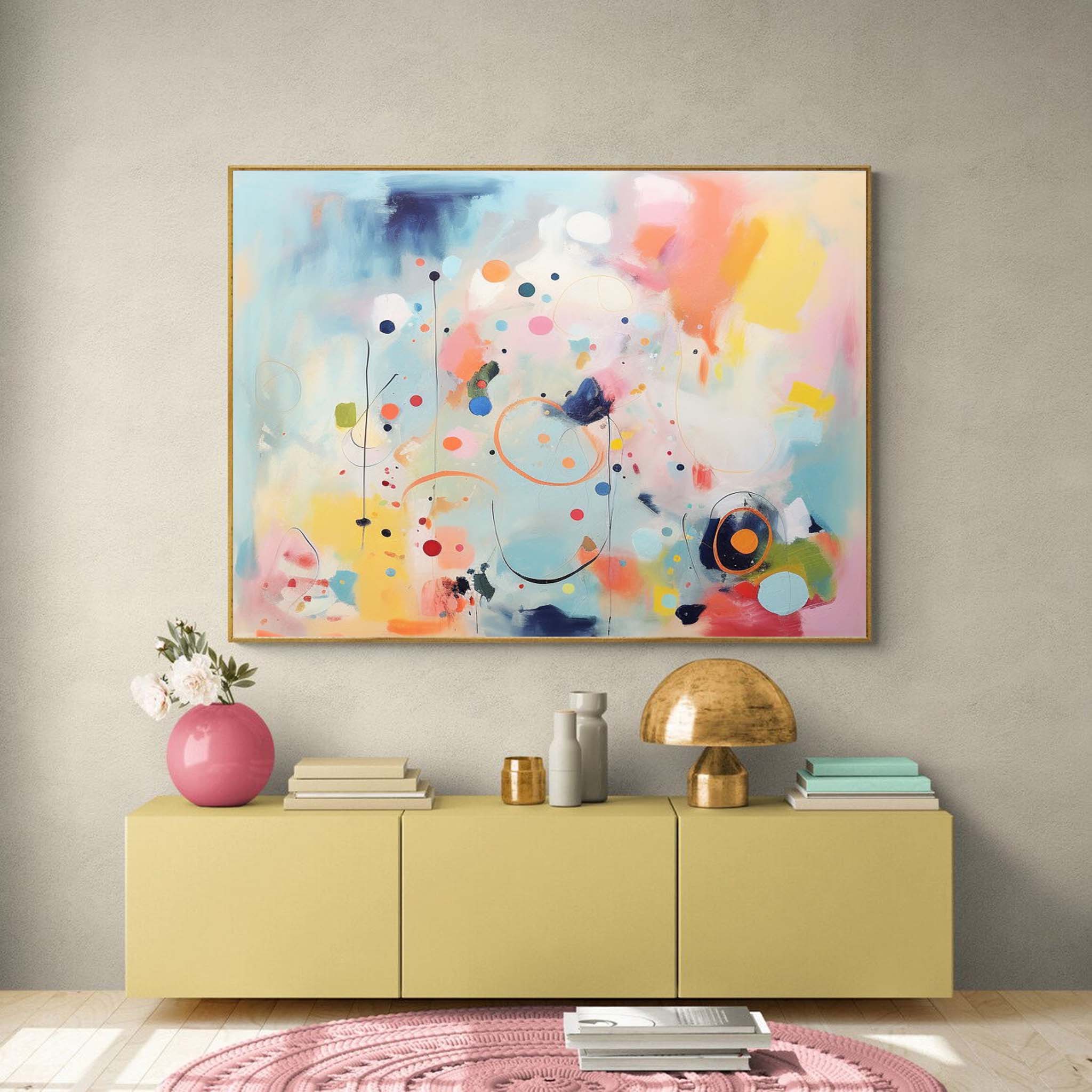 Wallart Whimsical Abstract Color Circles Art