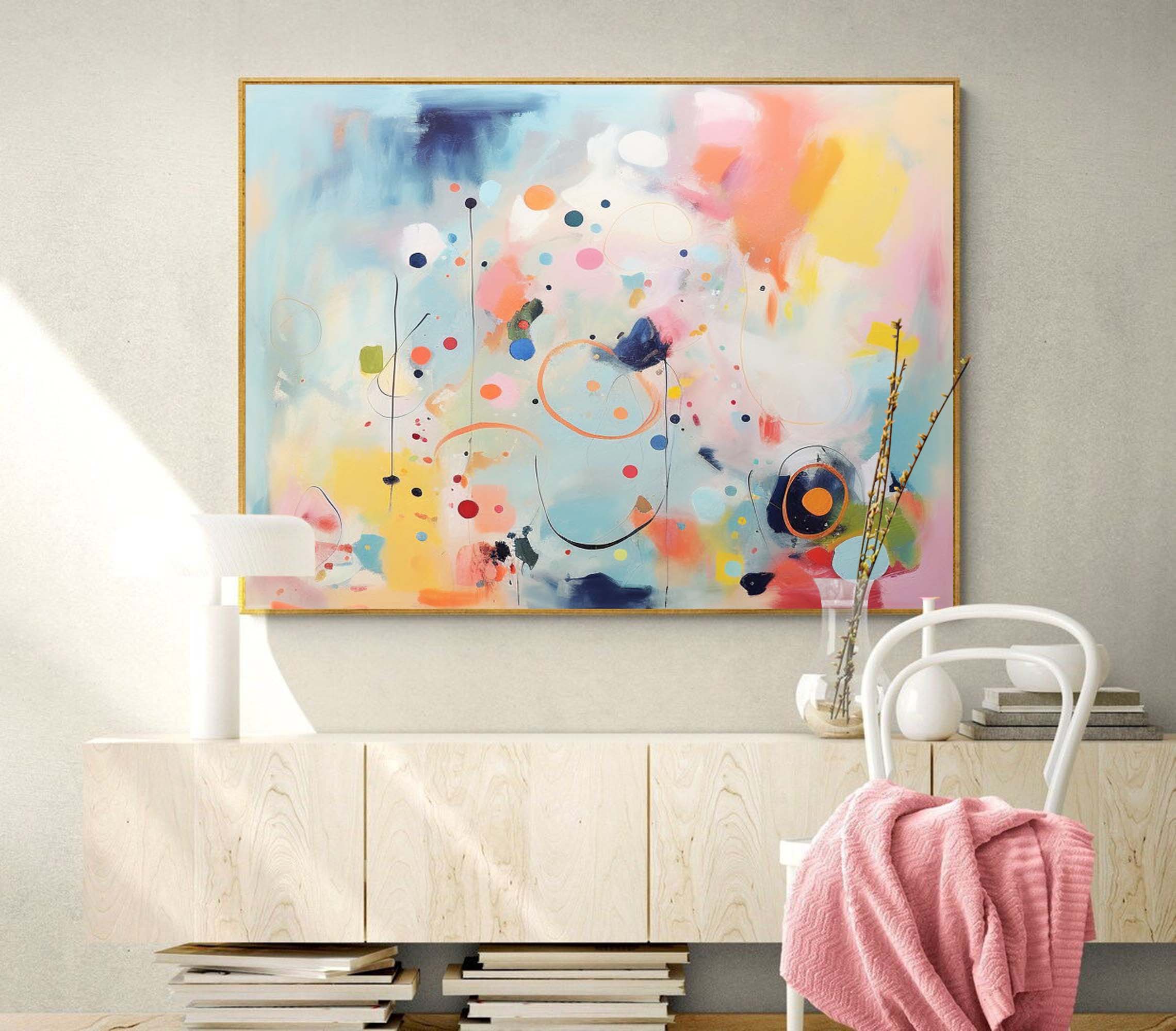 Wallart Whimsical Abstract Color Circles Art