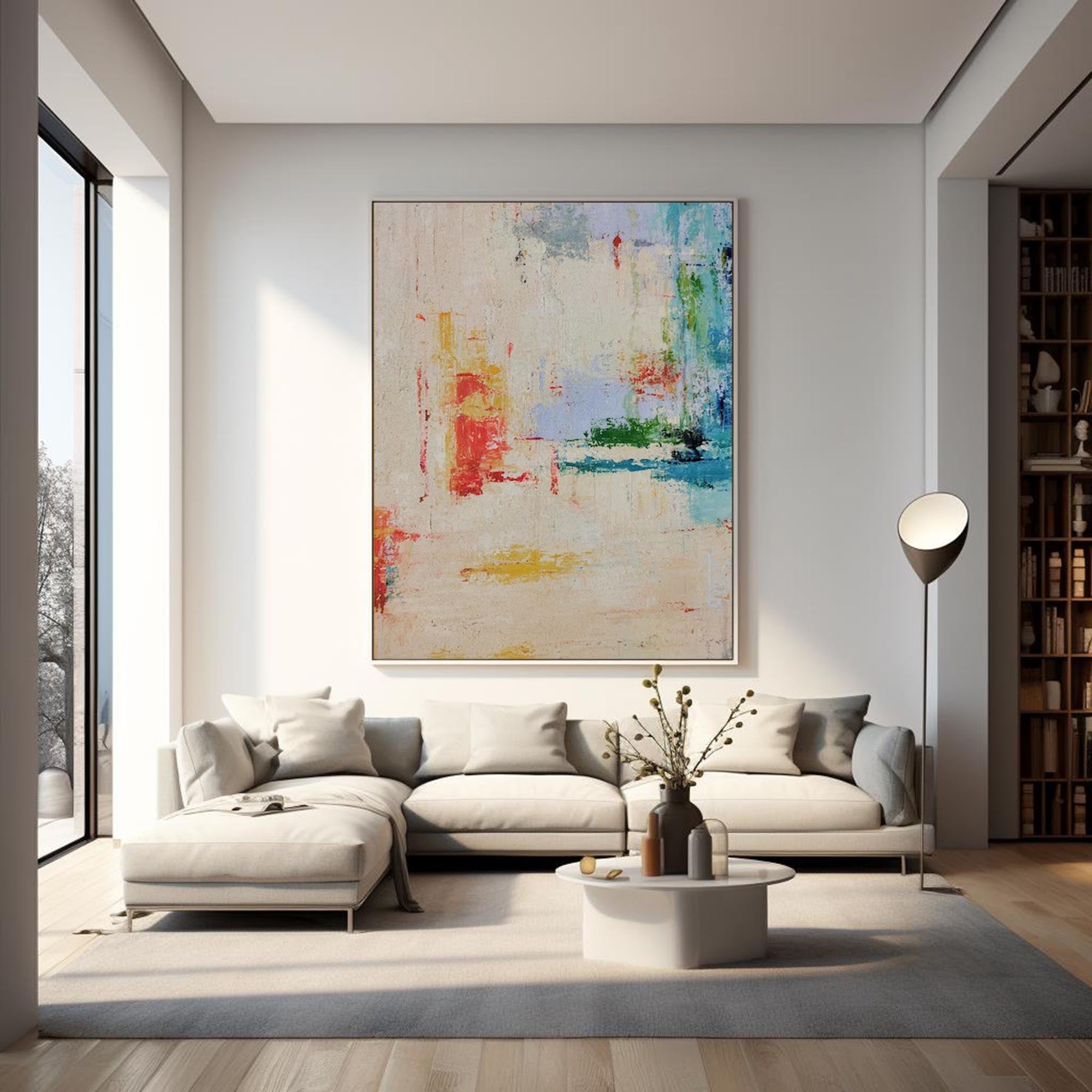 Wallart Soft Colorful Abstract Canvas Art