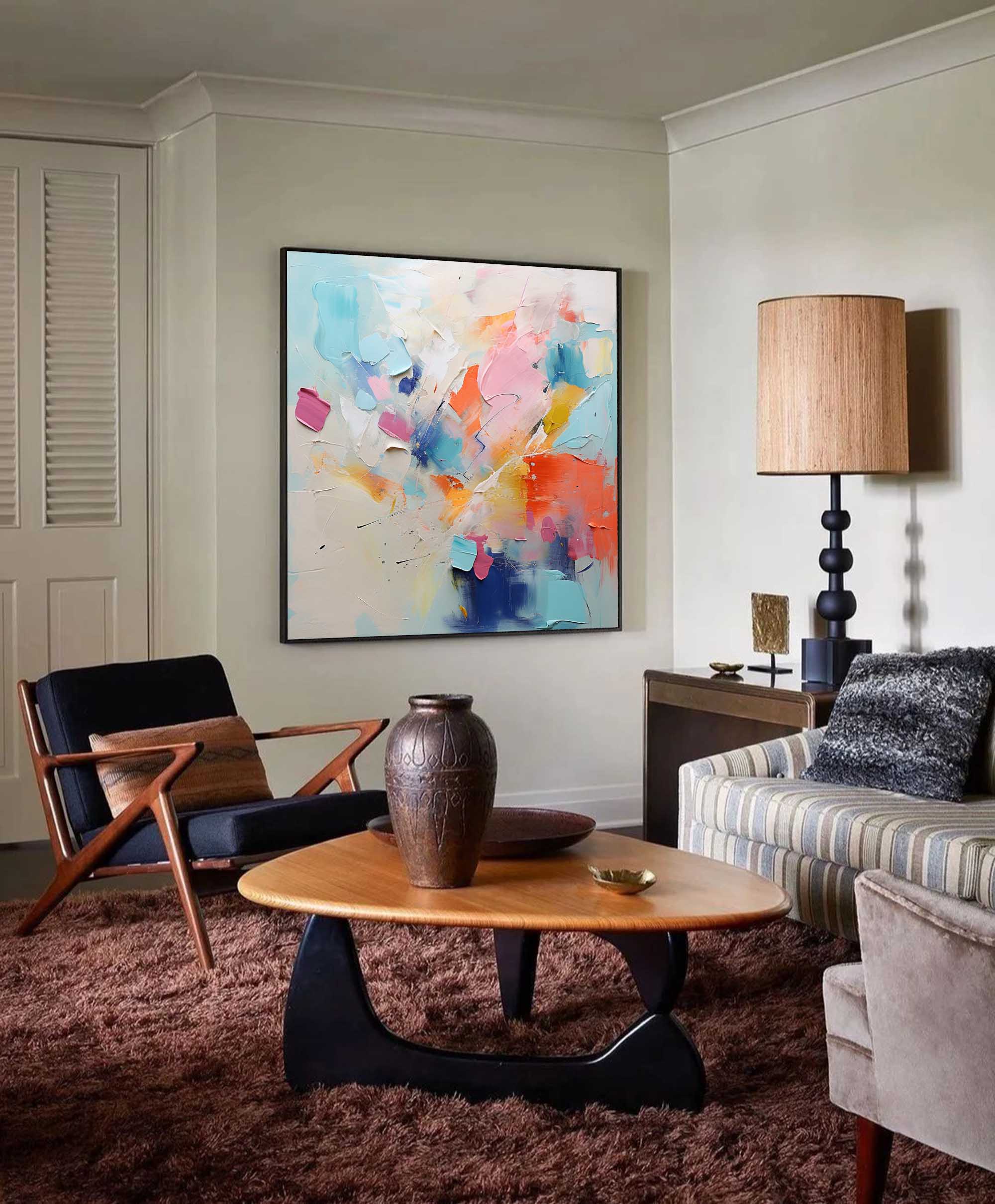 Wallart Abstract Bold Color Brushstroke Art