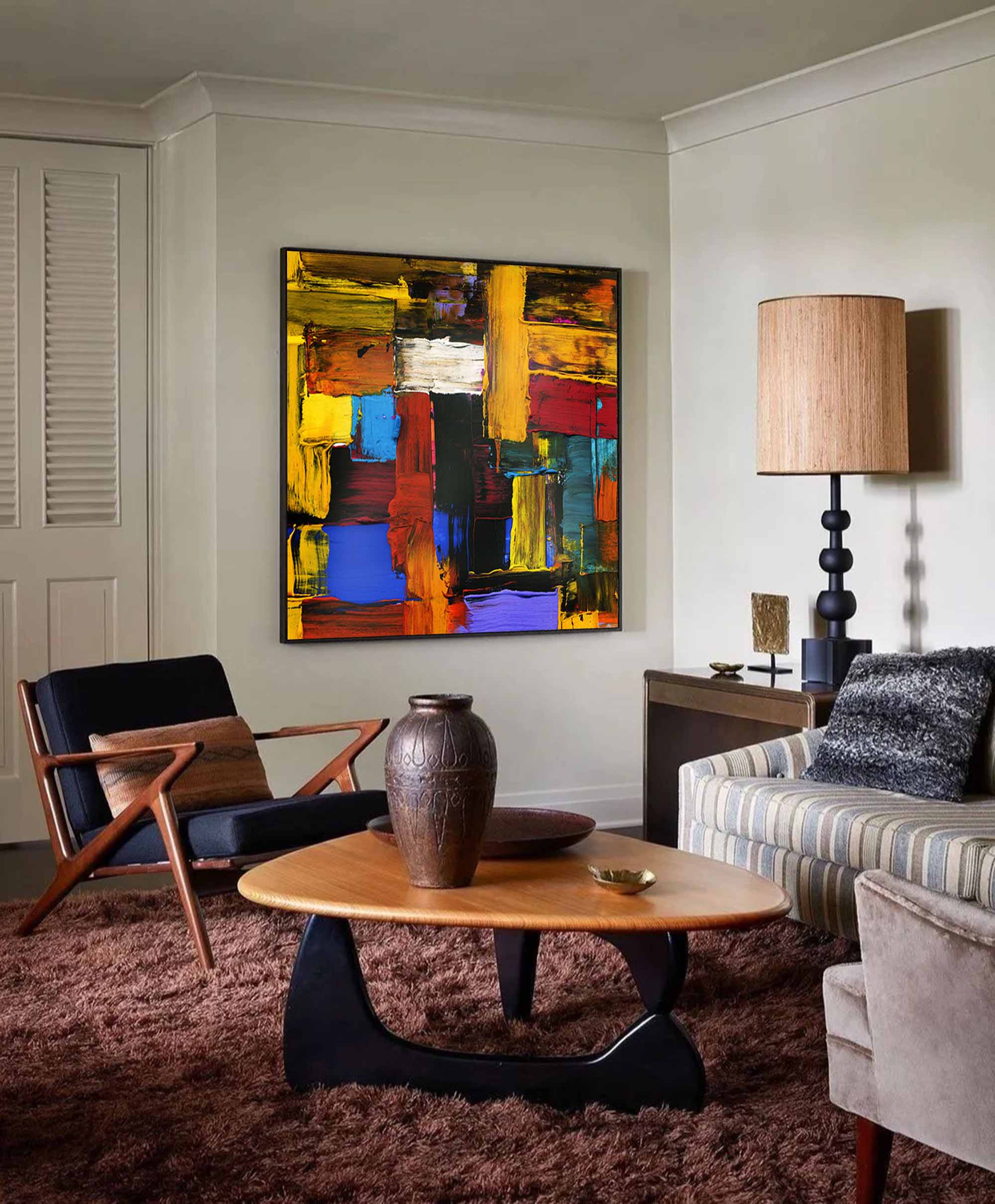 Wallart Bold Color Block Abstract Canvas Art