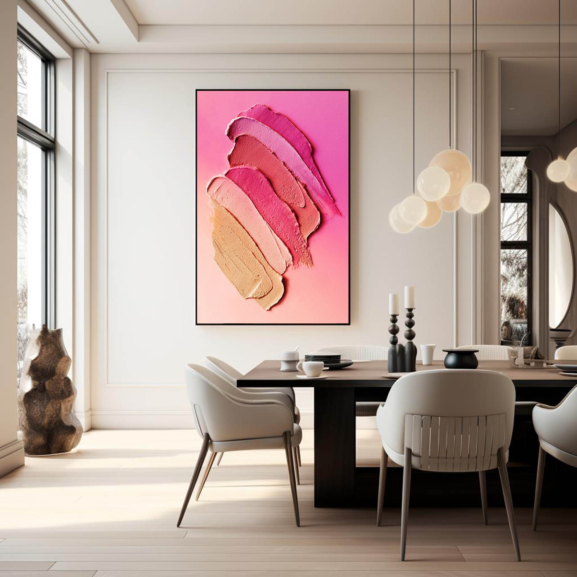 Wallart Textured Pink Gradient Canvas Art