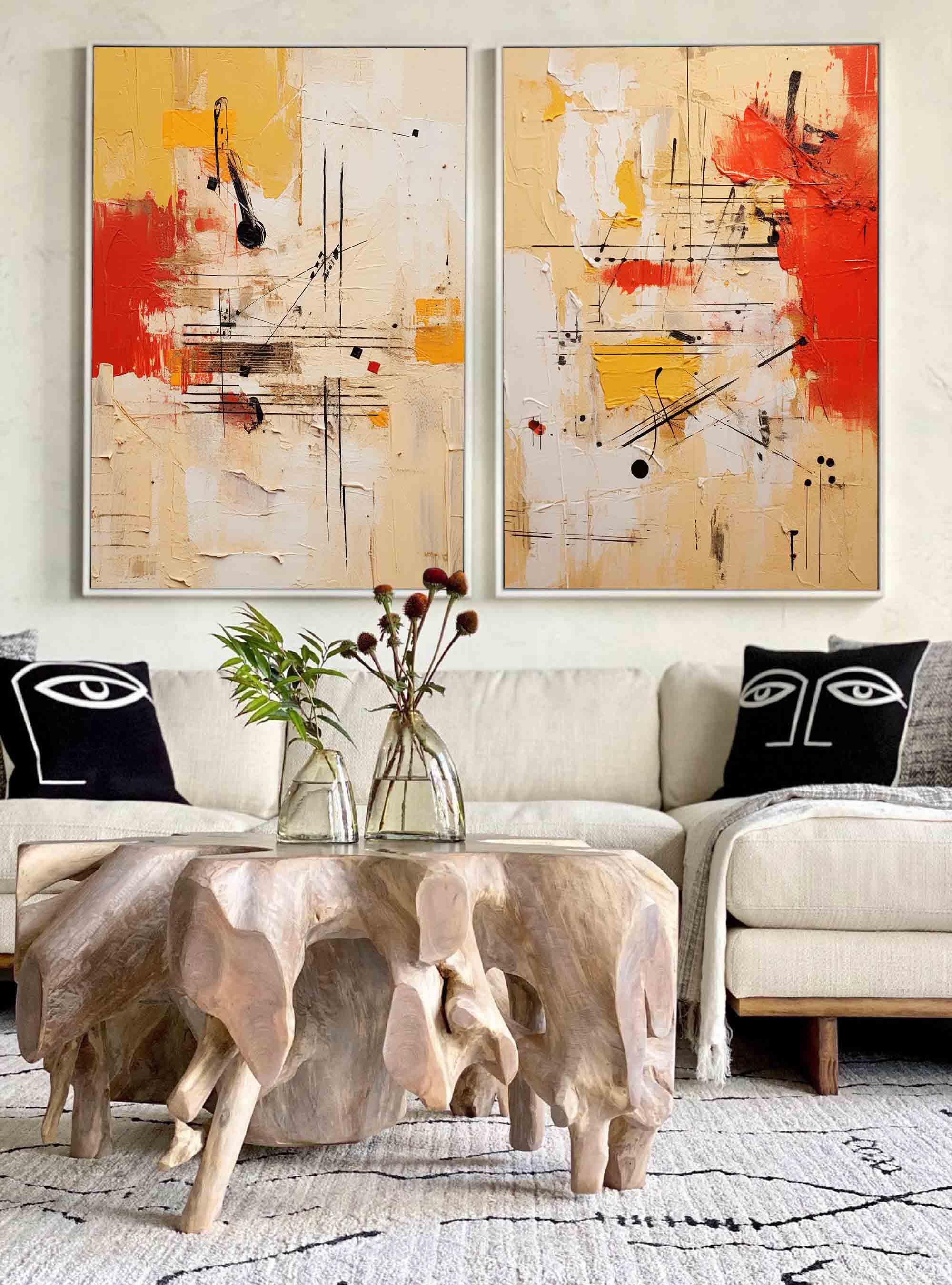 Wallart Vibrant Abstract Geometric Set