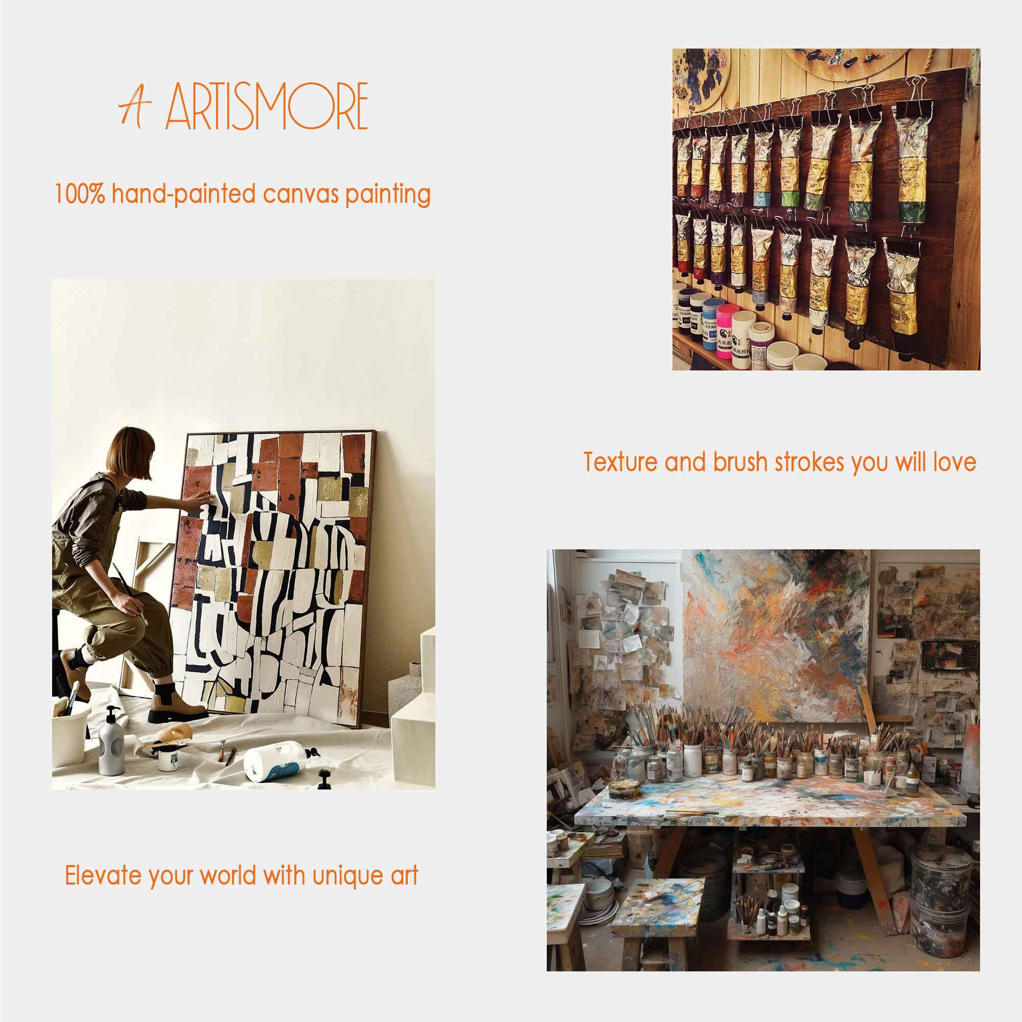 Wallart Golden Glow in Abstract Harmony