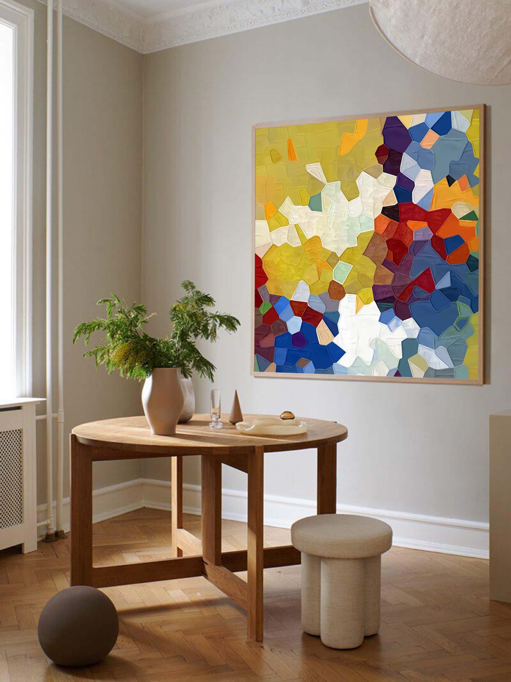 Wallart Vibrant Mosaic Textured Abstract Art