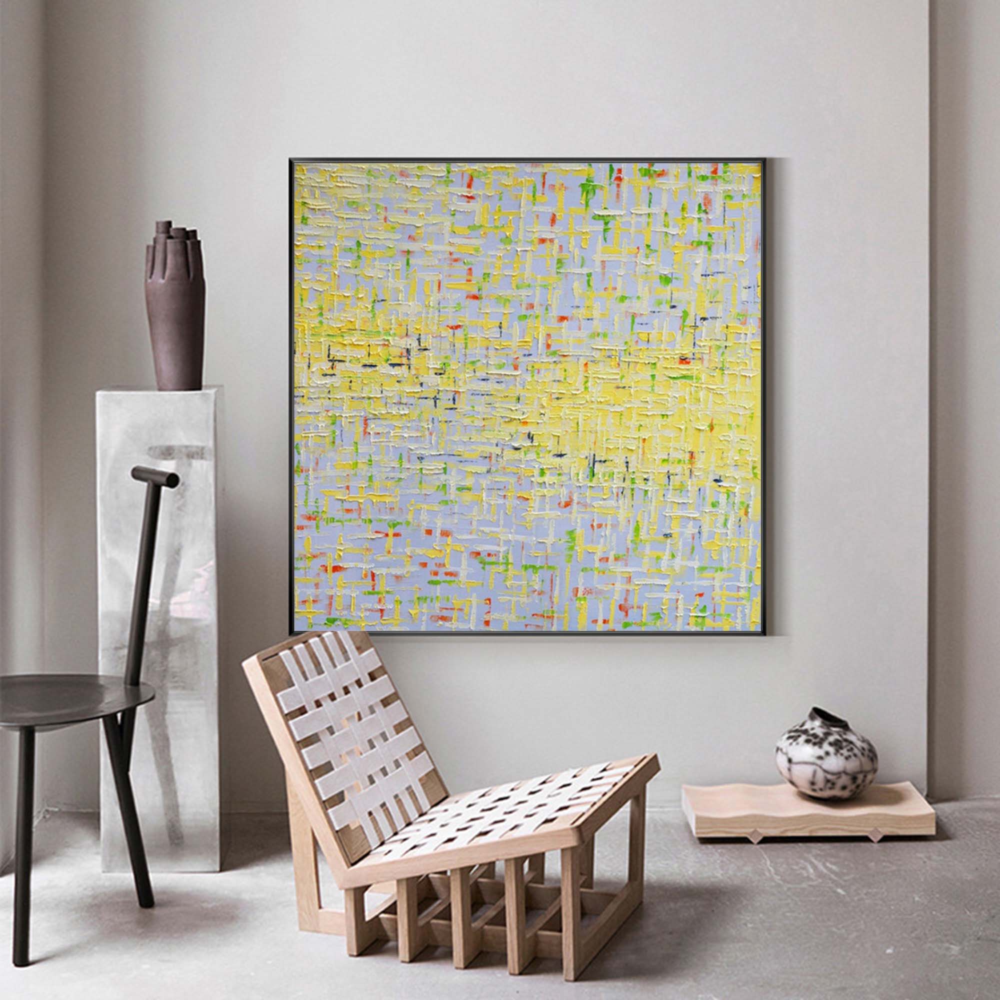Wallart Textured Abstract Pastel Canvas Art