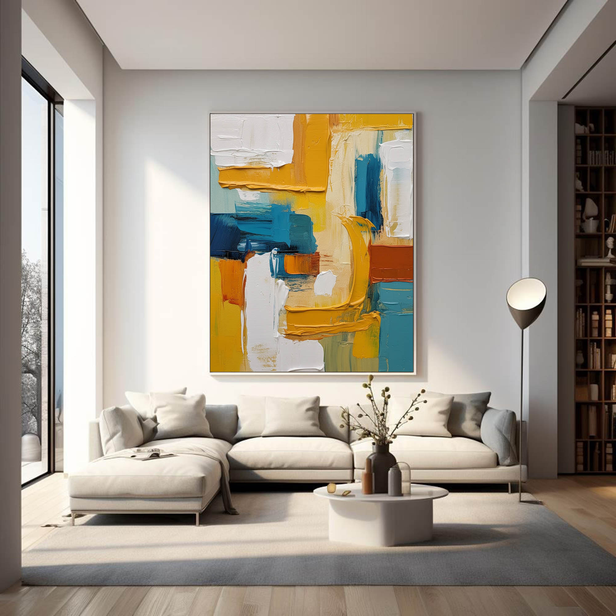 Wallart Golden Arches in Blue and Rust