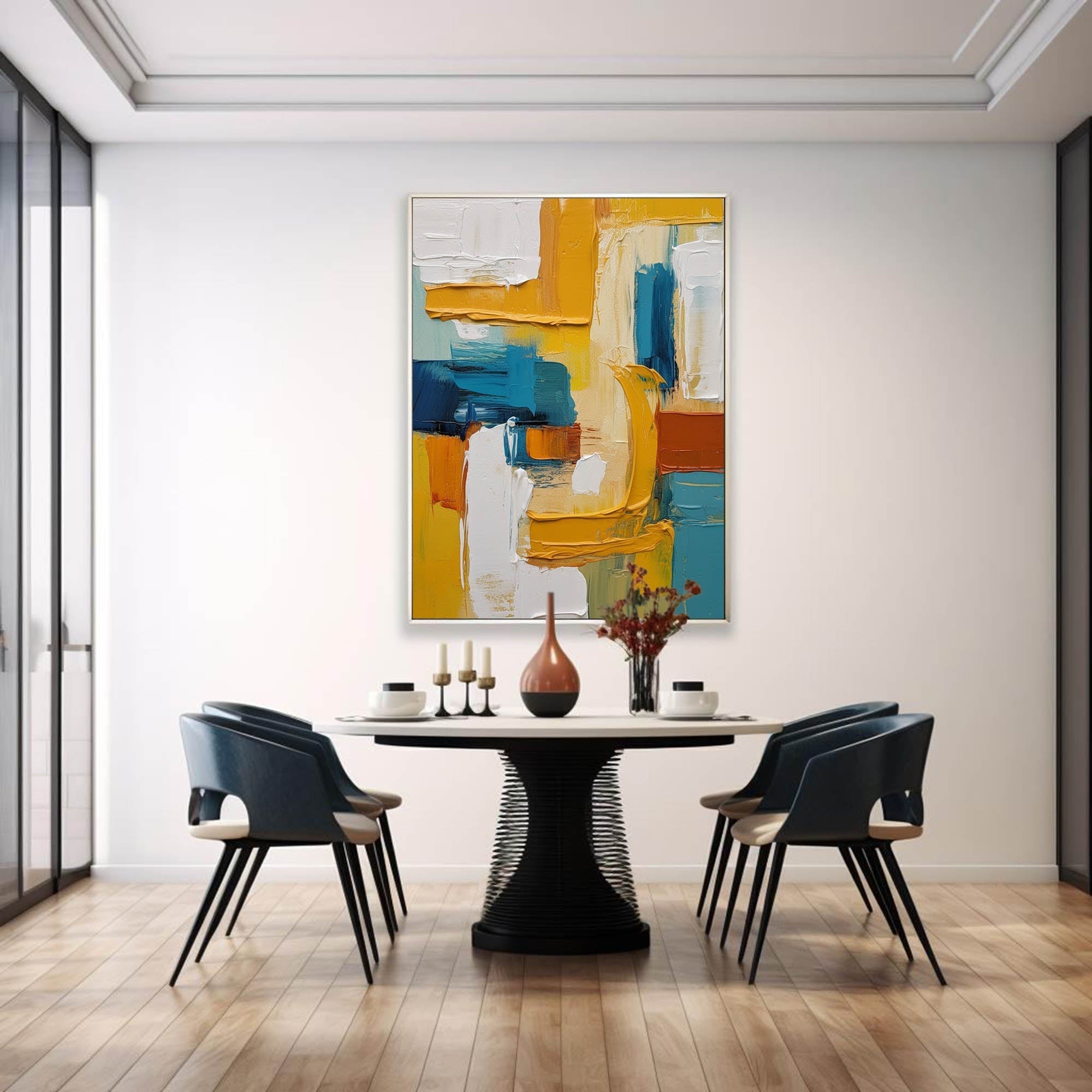 Wallart Golden Arches in Blue and Rust