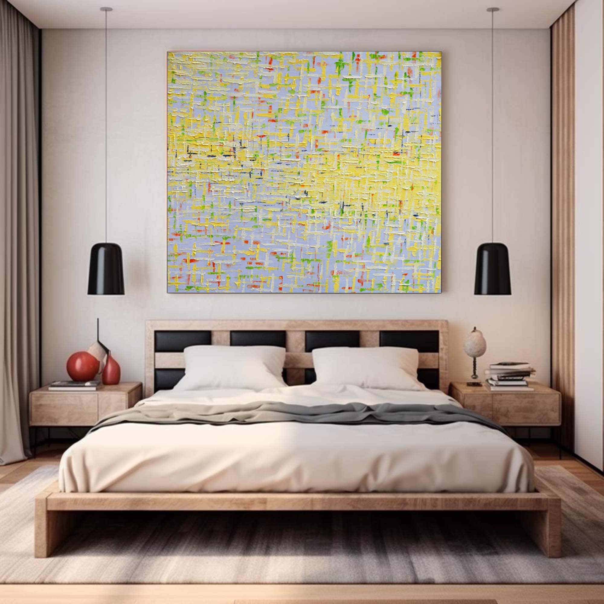 Wallart Textured Abstract Pastel Canvas Art