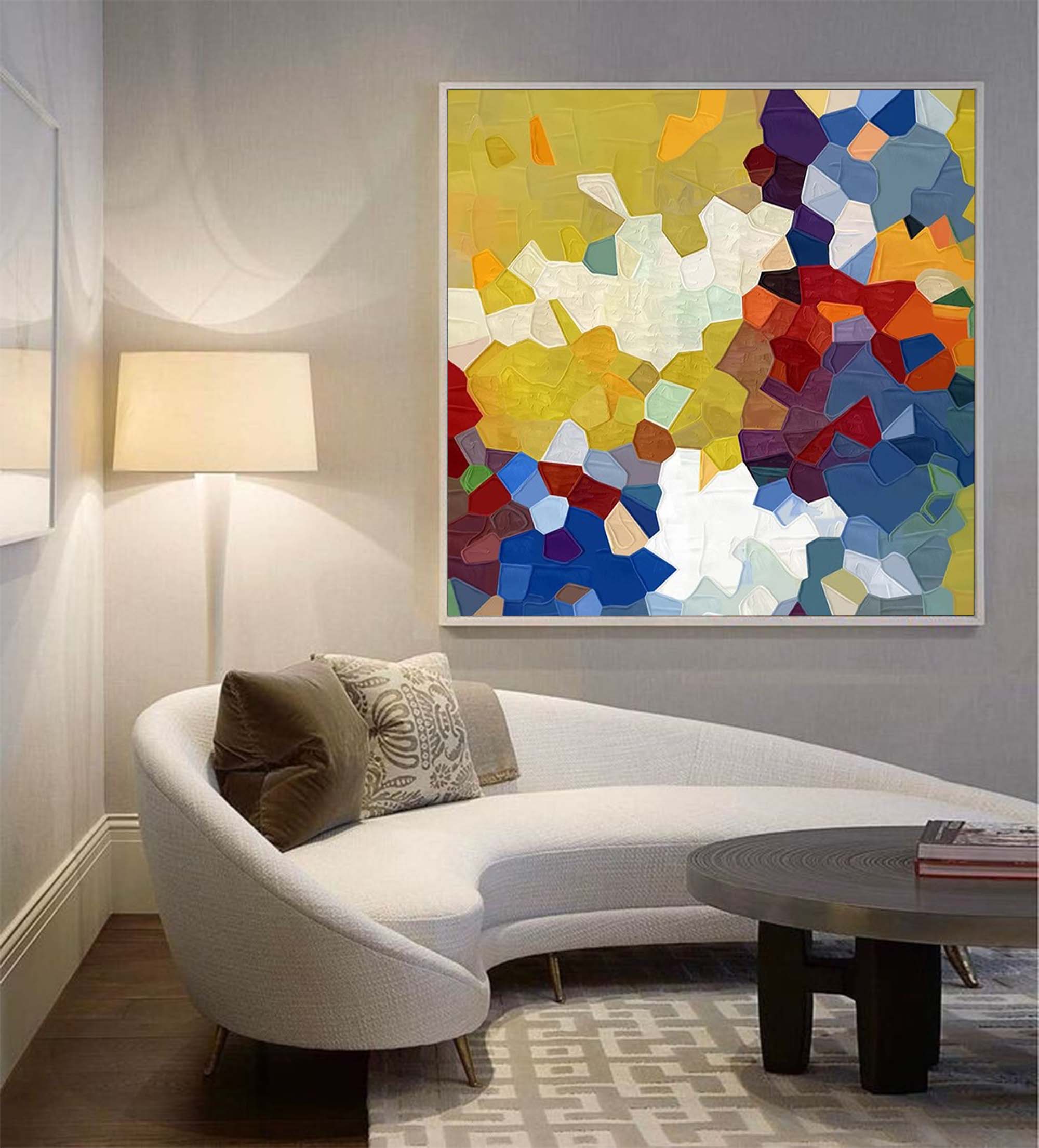 Wallart Vibrant Mosaic Textured Abstract Art