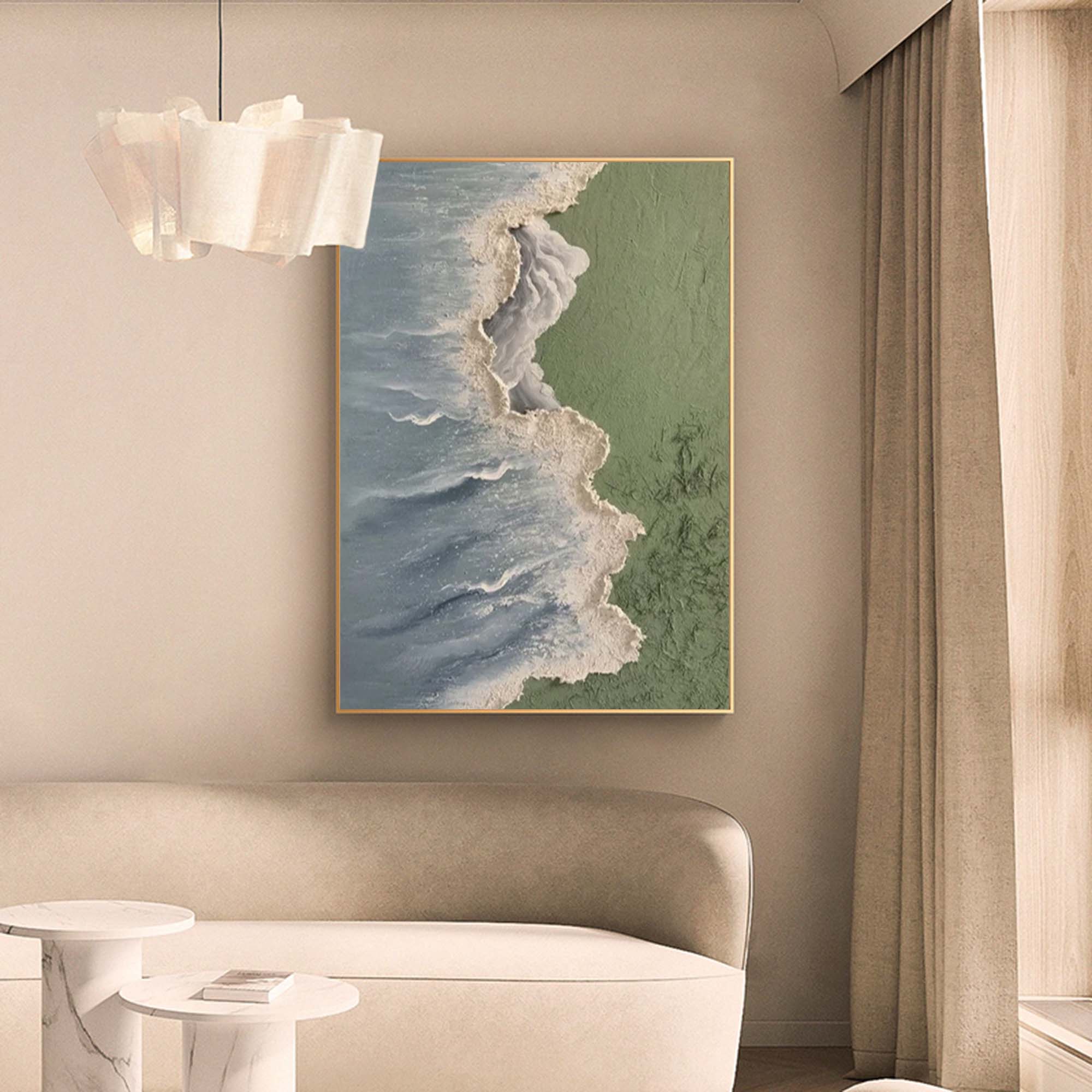 Wallart Textured Coastal Shoreline Art