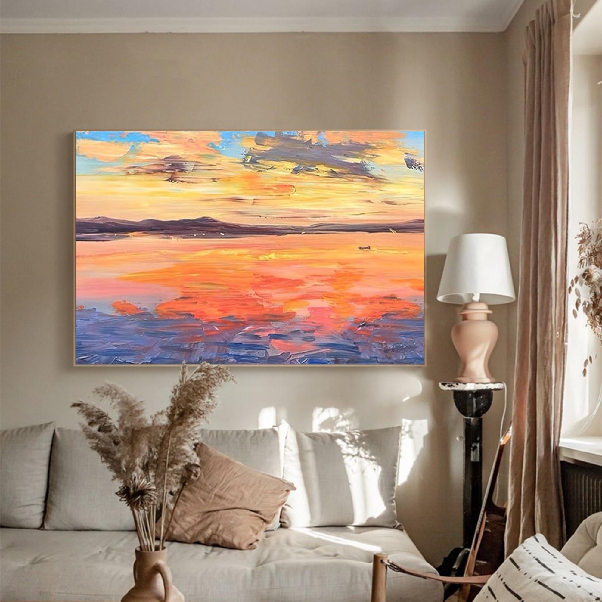 Wallart Sunset Glow Abstract Landscape Art