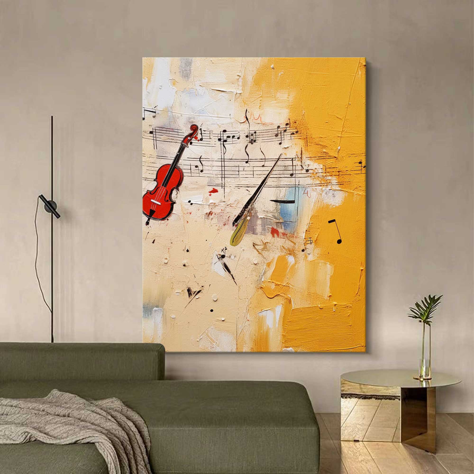 Wallart Violin & Melody Abstract Canvas
