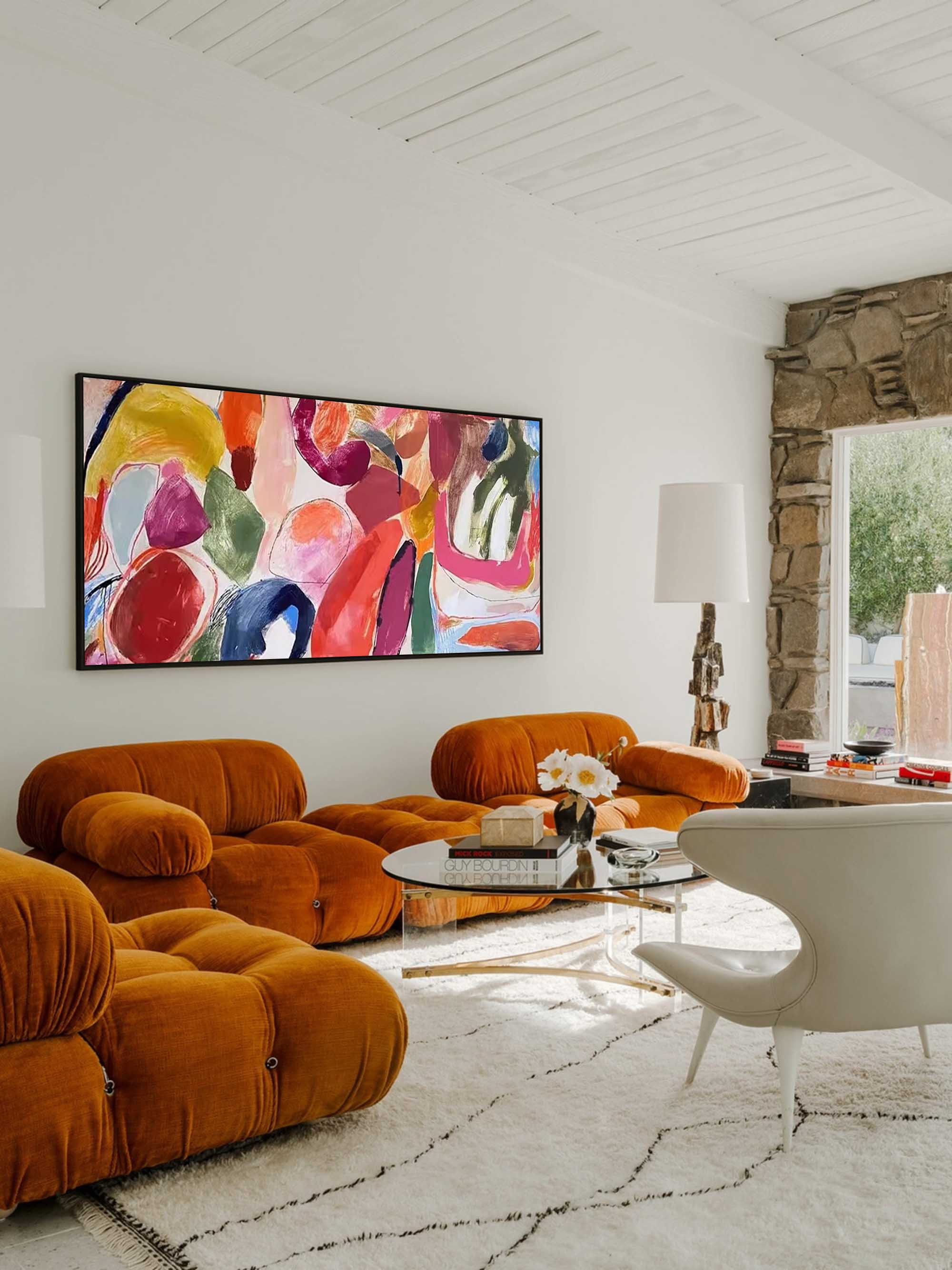 Wallart Vibrant Organic Shapes Abstract Art