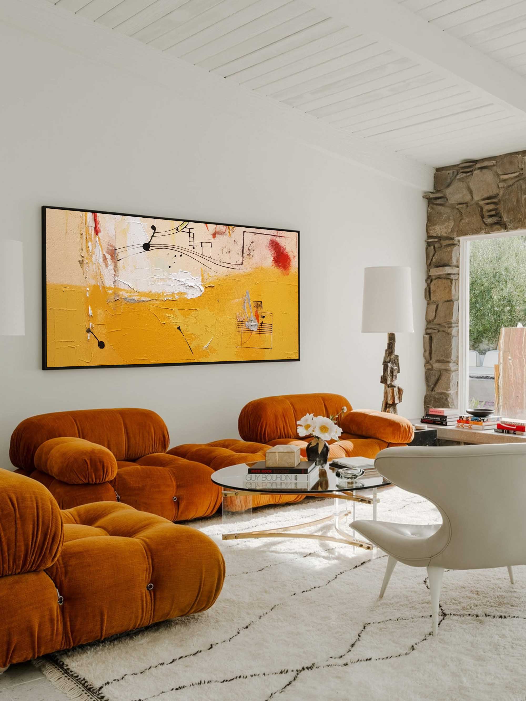 Wallart Melodies in Abstract Yellow