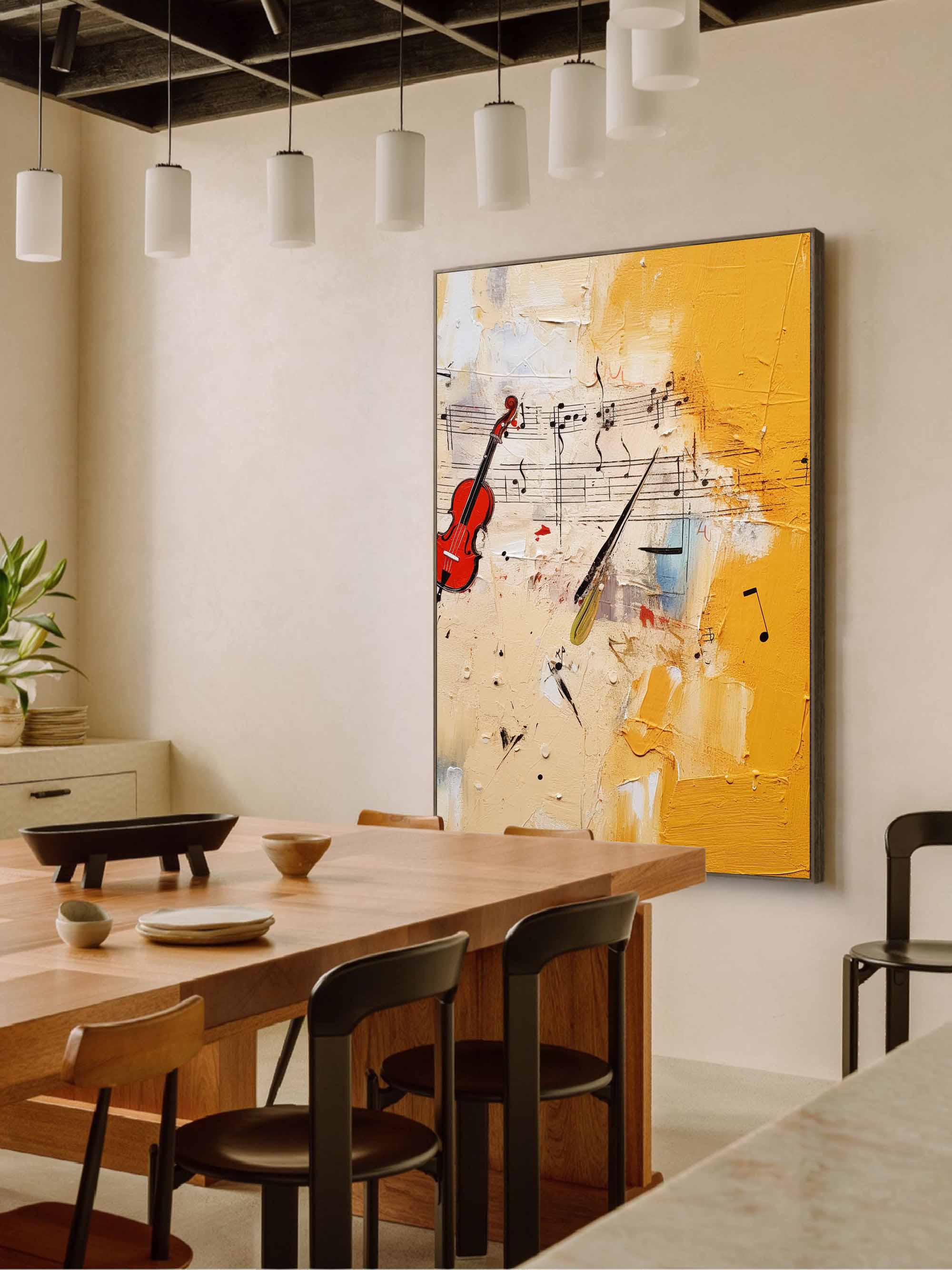 Wallart Violin & Melody Abstract Canvas