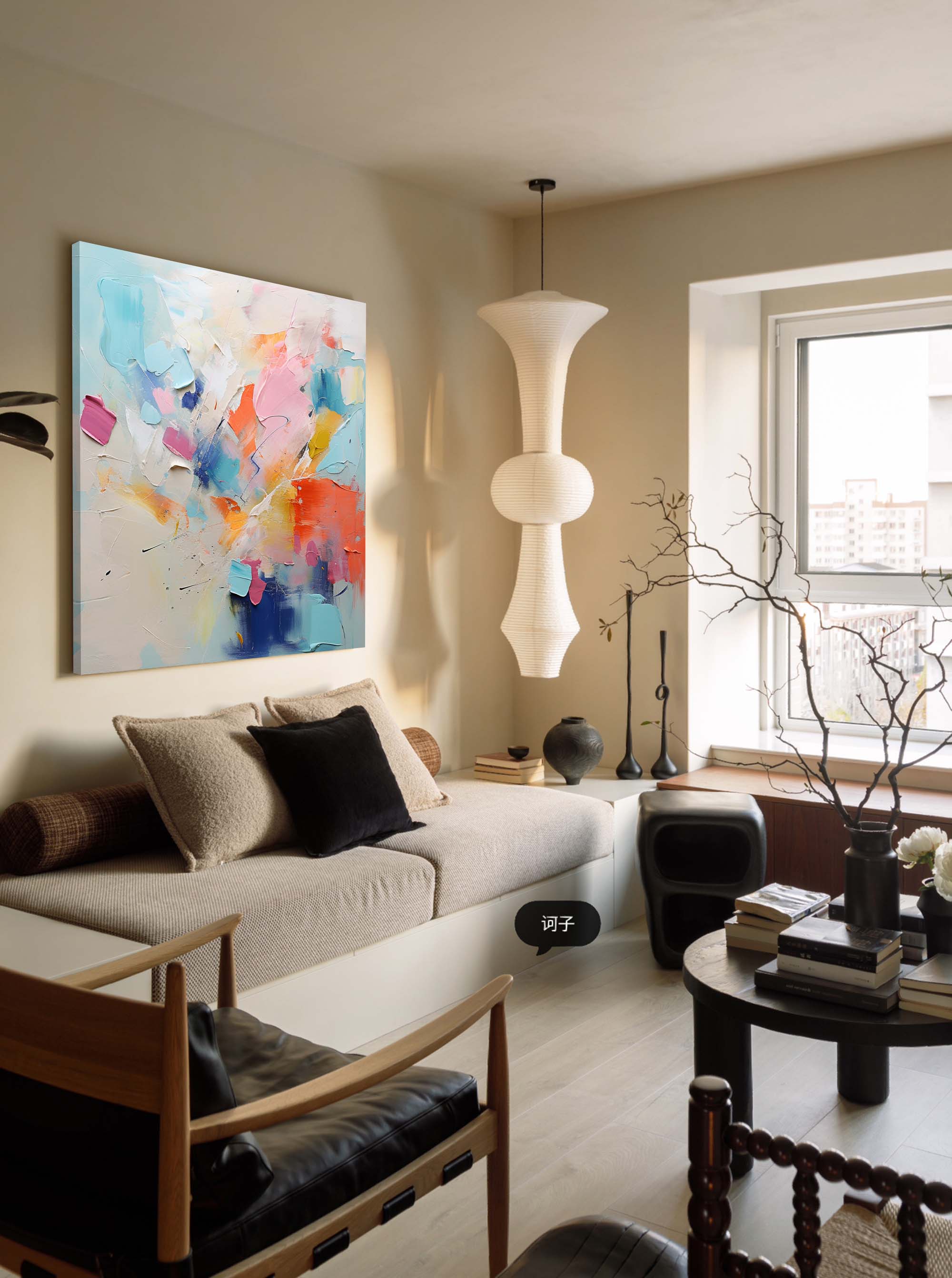 Wallart Abstract Bold Color Brushstroke Art