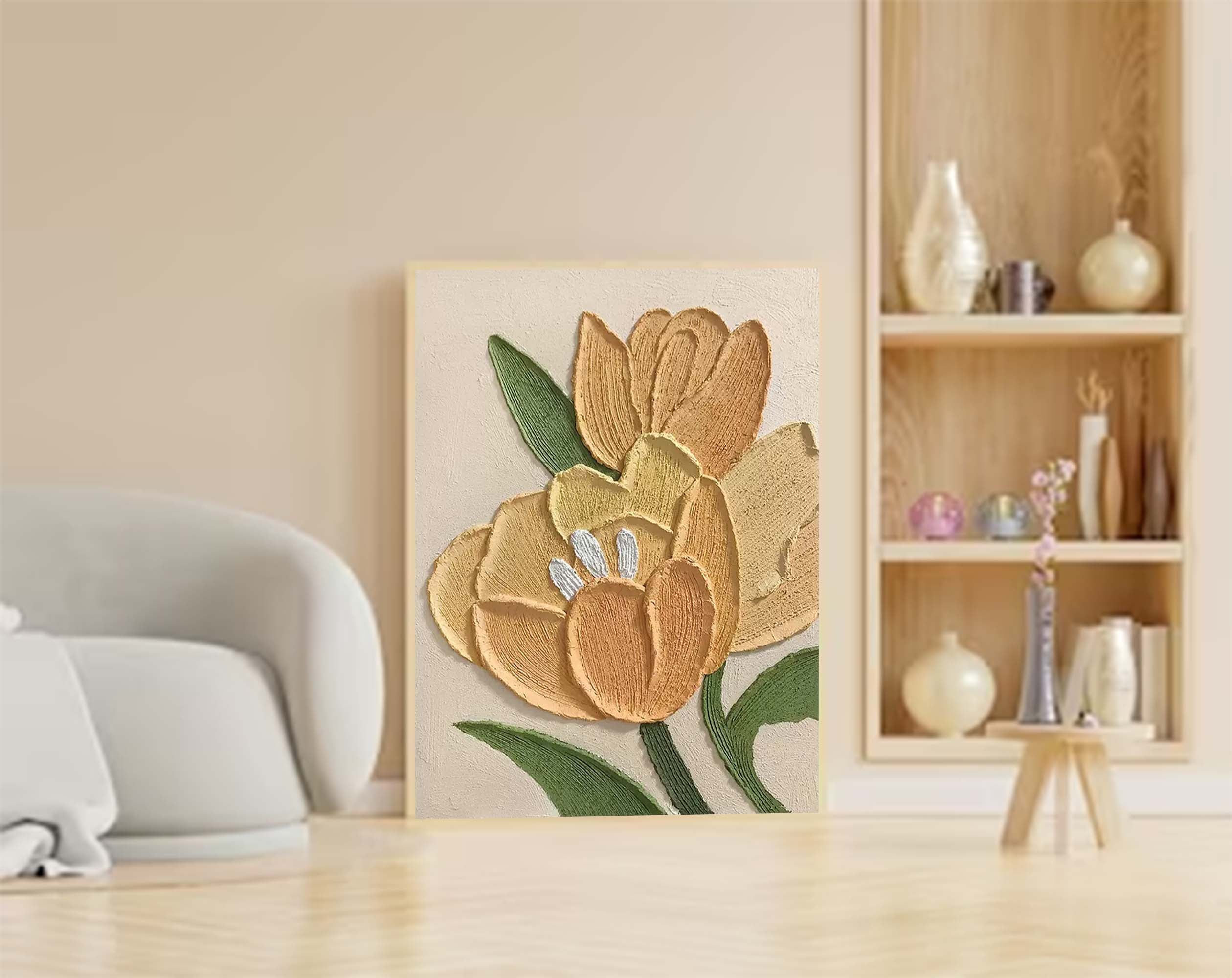 Wallart Textured Floral Canvas Art