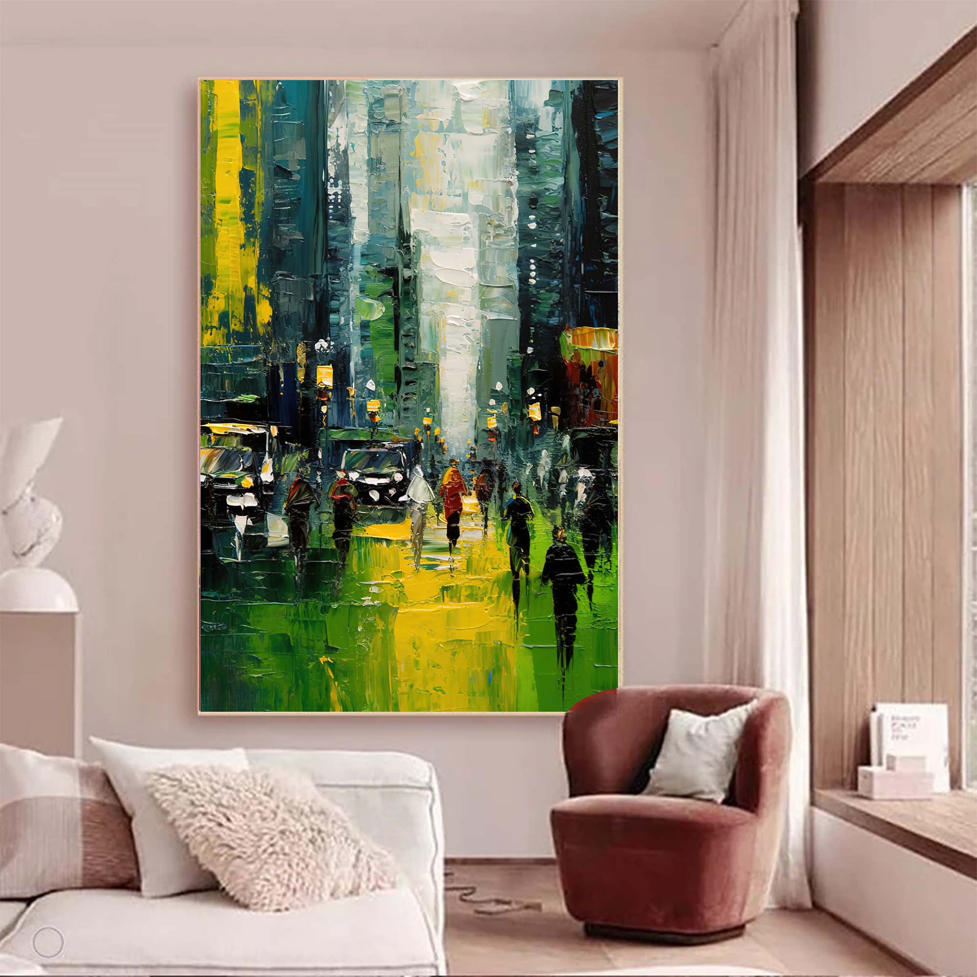 Wallart Urban Evening Walk Oil Painting