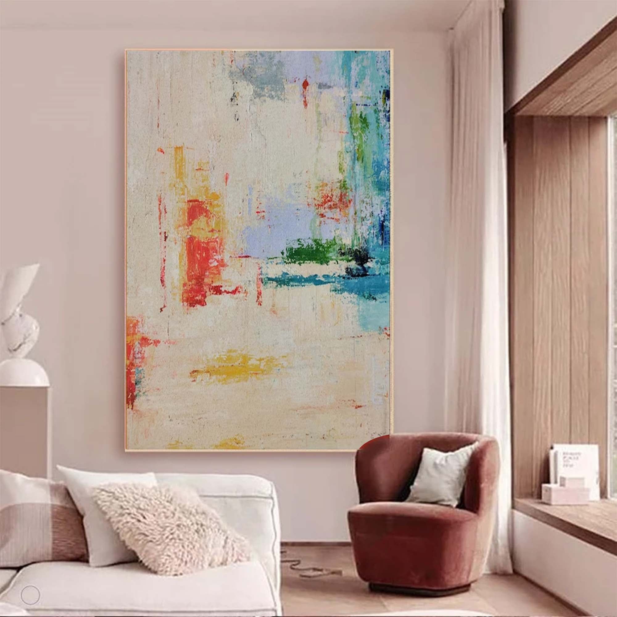 Wallart Soft Colorful Abstract Canvas Art